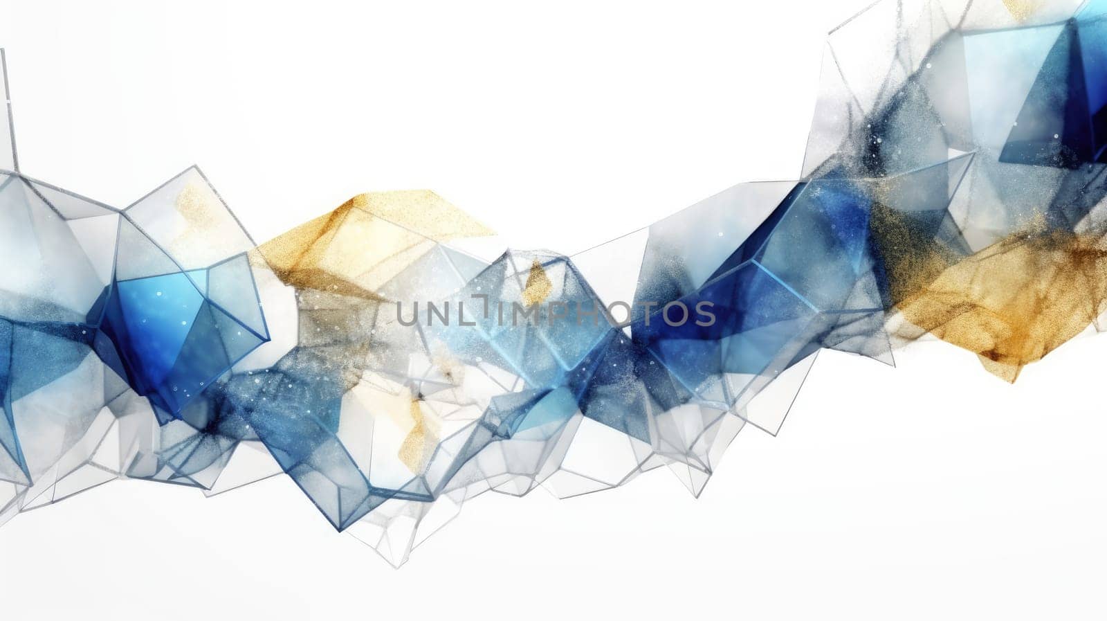 Abstract watercolor artwork mixed with buzzy geometric shapes for background of social media banner generative AI image