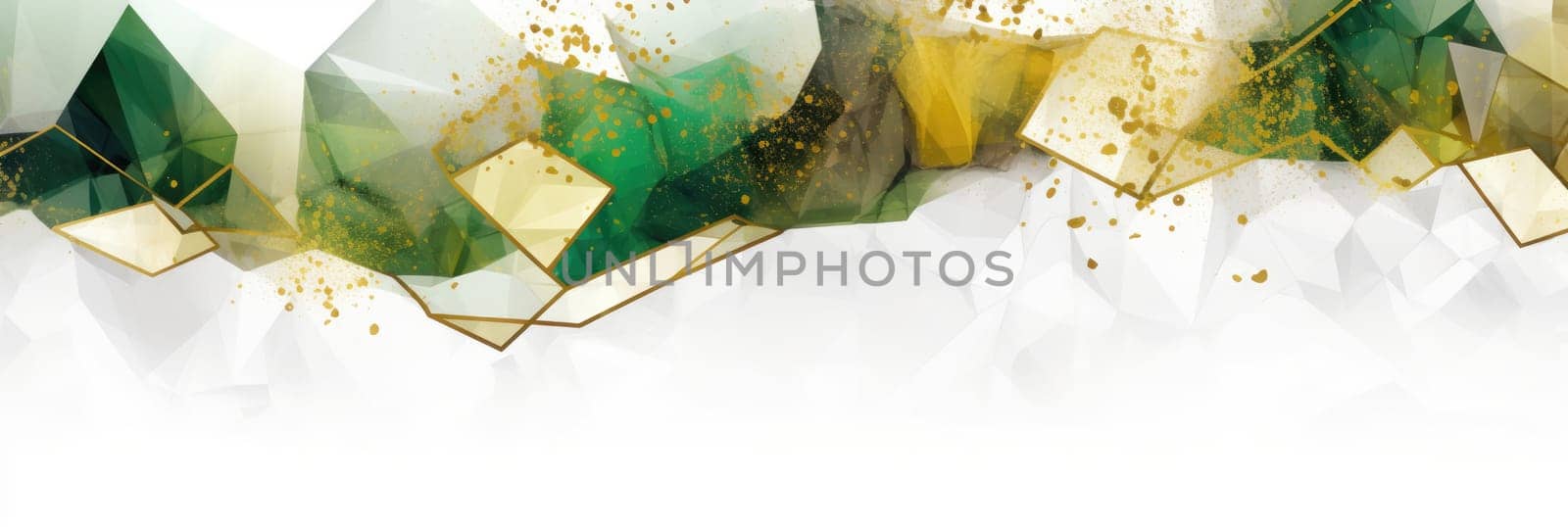 Abstract watercolor artwork mixed with buzzy geometric shapes for background of social media banner generative AI image