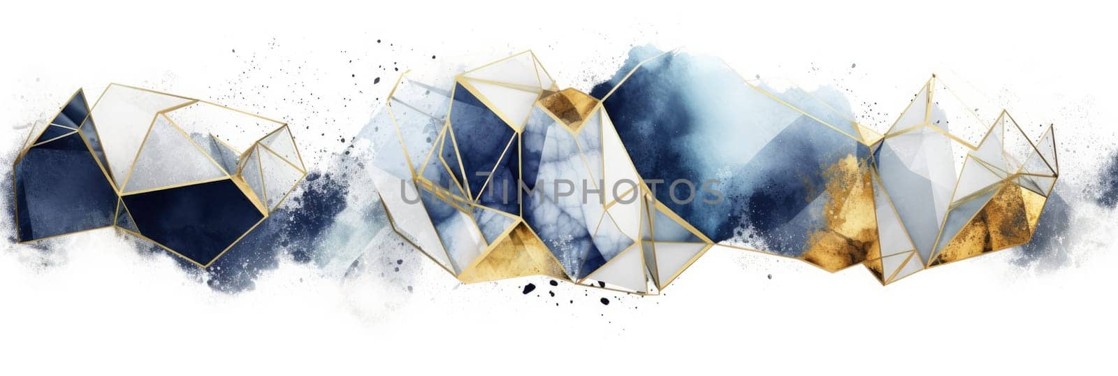 Abstract watercolor artwork mixed with buzzy geometric shapes for background of social media banner generative AI image