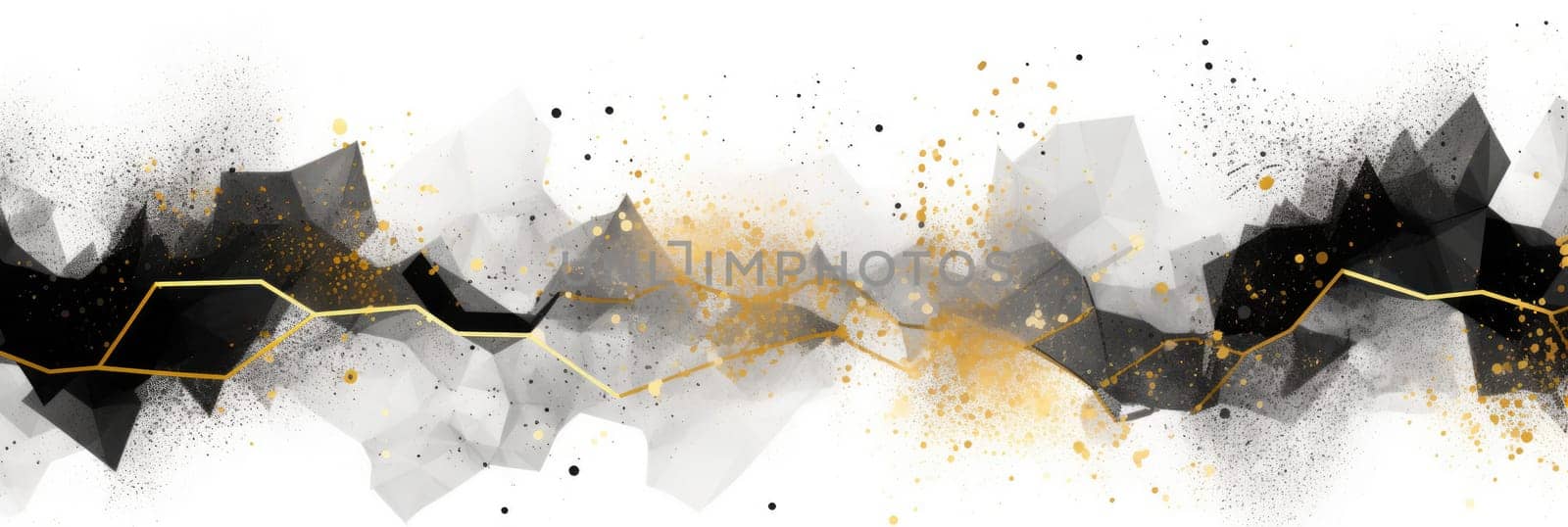 Abstract watercolor artwork mixed with buzzy geometric shapes for background of social media banner generative AI image