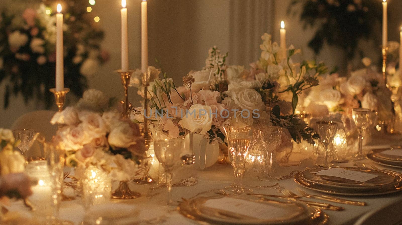 Christmas tablescape decoration, formal family dinner holiday celebration, luxury table setting decor, English country and home style idea