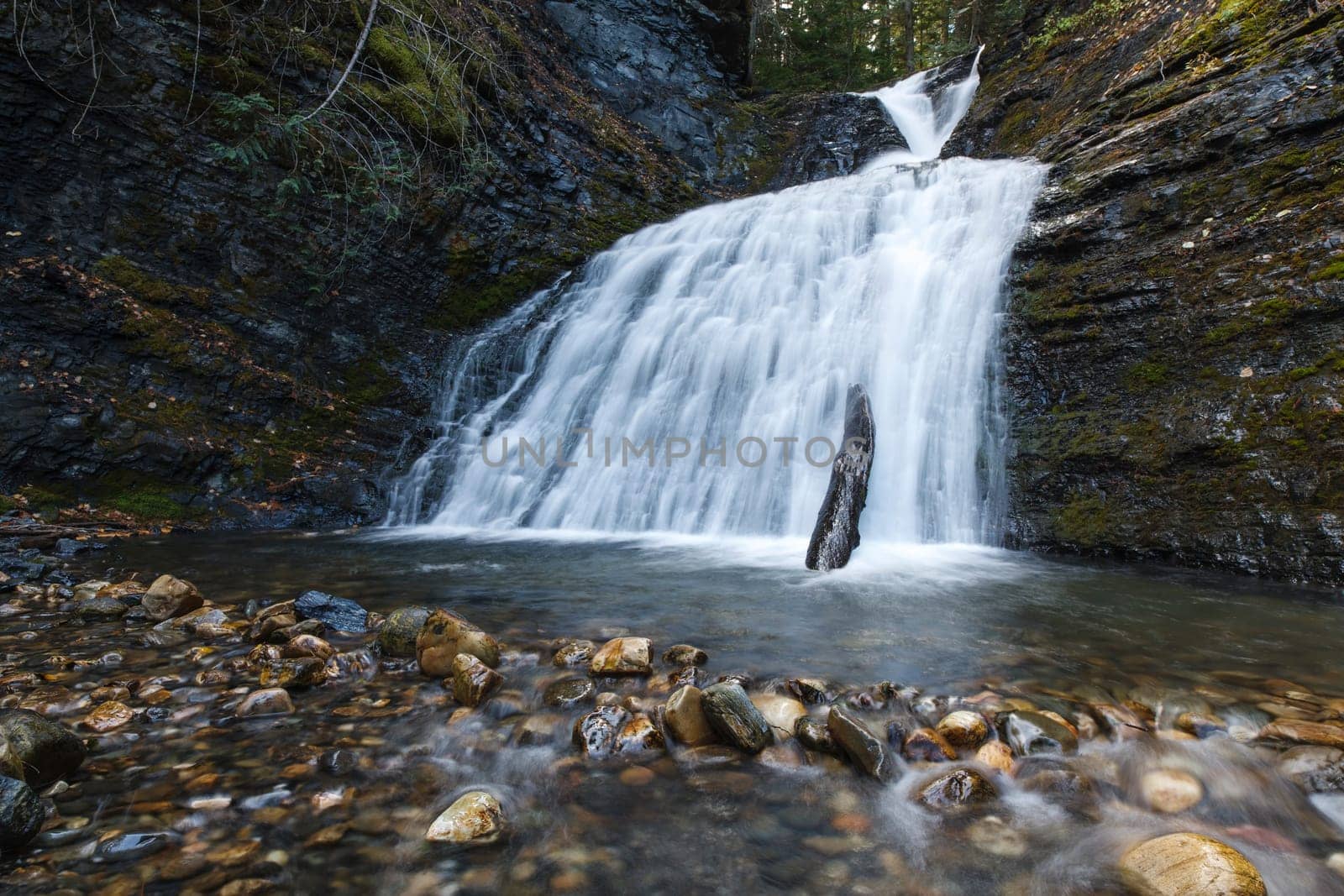 The beautiful upper Sweet Creek Falls near Metaline, Washington.