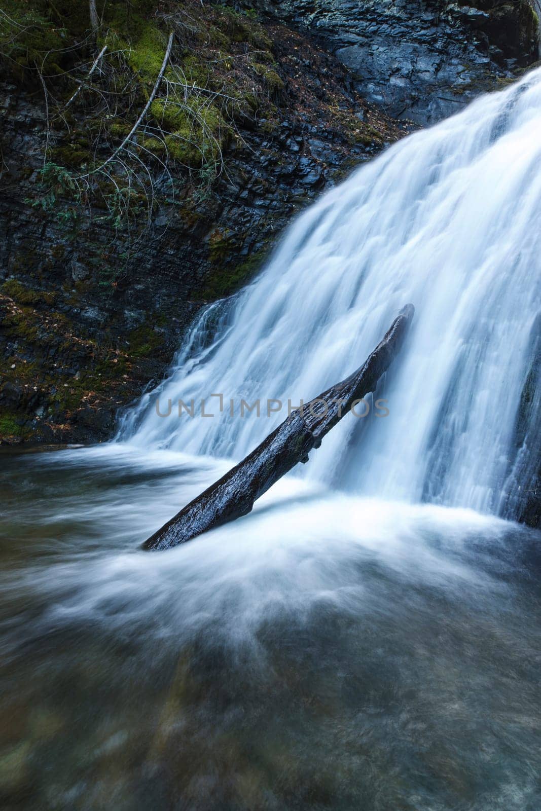 A close up of the beautiful upper Sweet Creek Falls near Metaline, Washington.