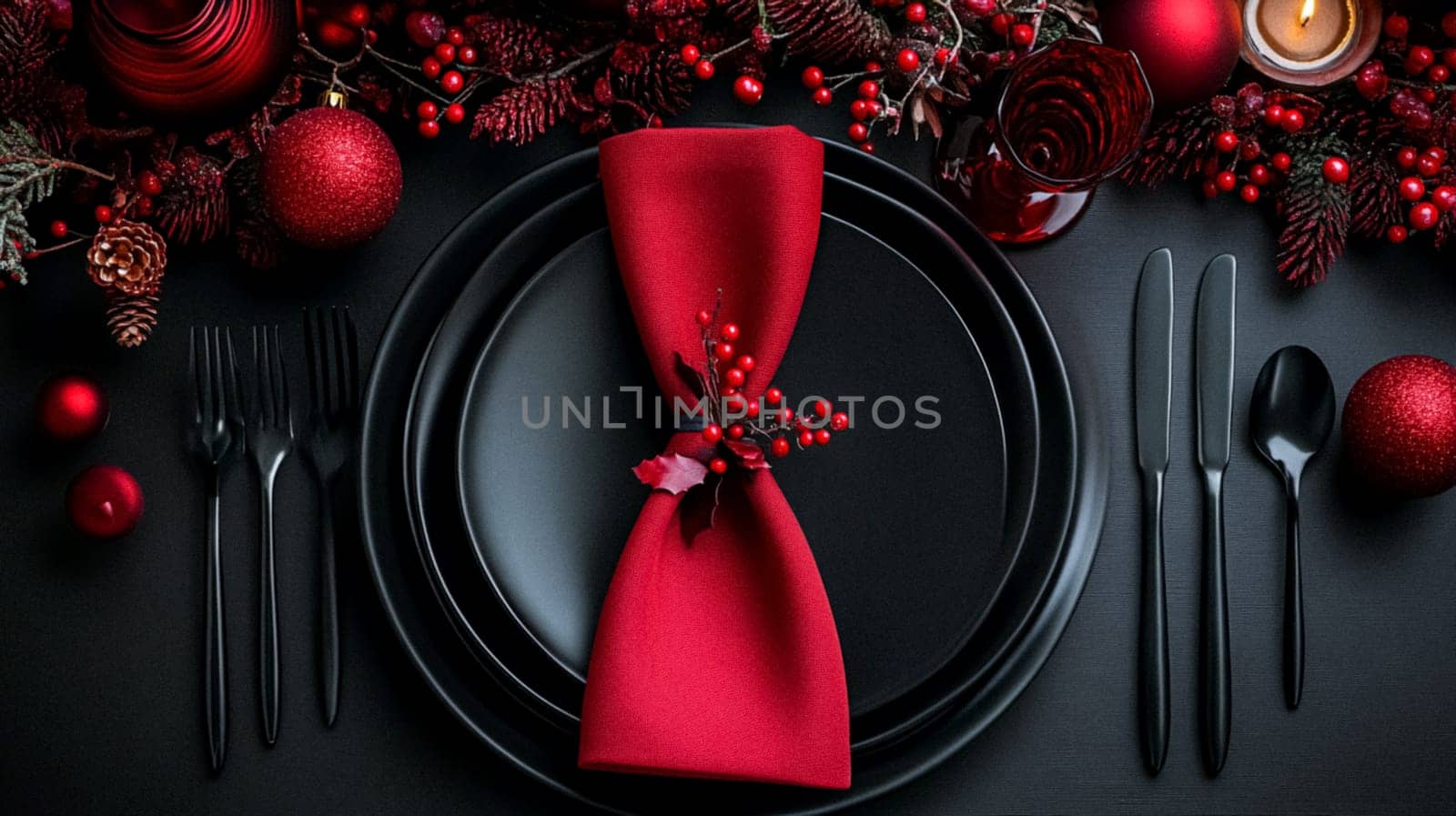 Christmas tablescape decoration, formal family dinner holiday celebration, luxury table setting decor, English country and home style idea