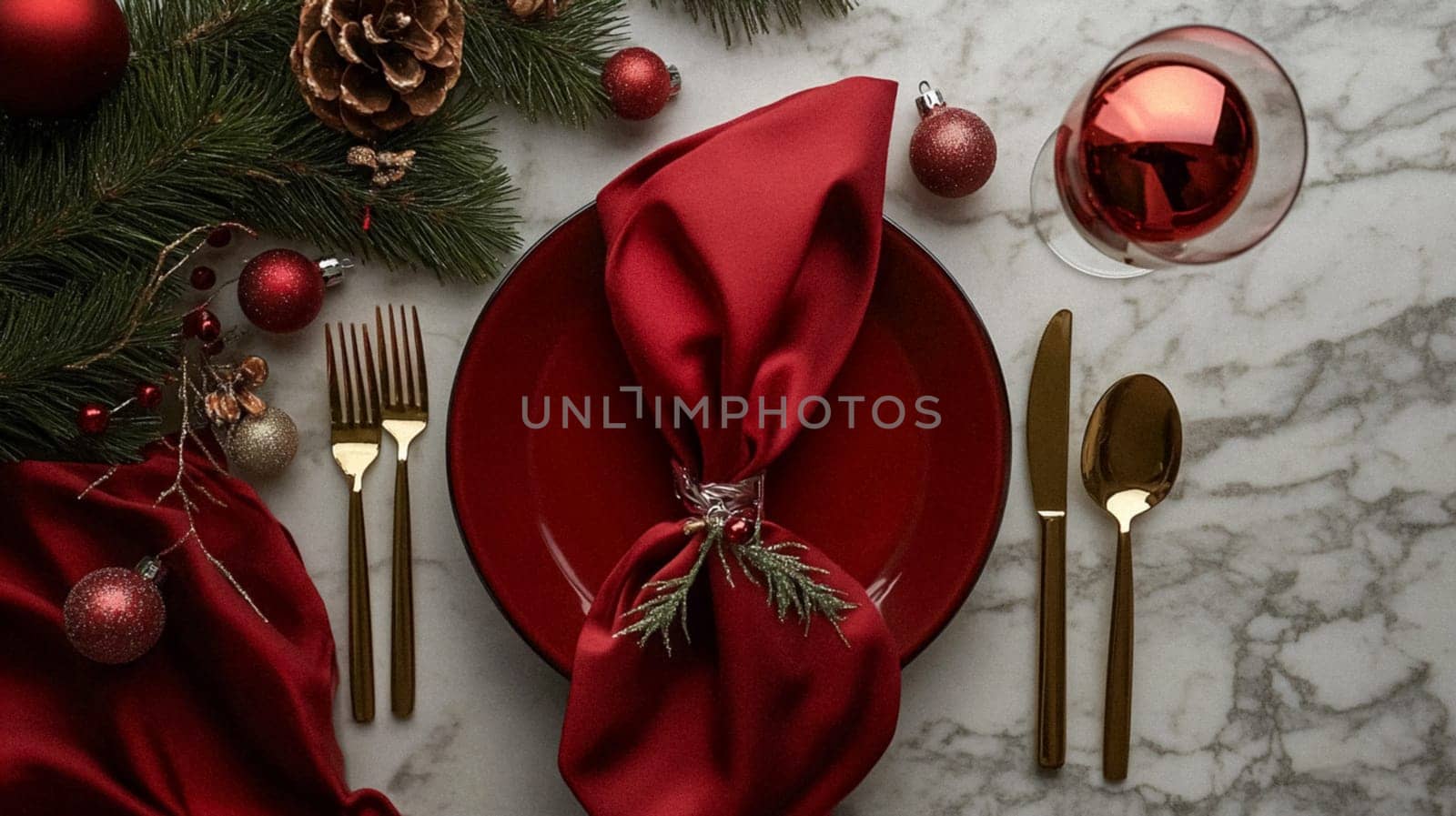 Christmas tablescape decoration, formal family dinner holiday celebration, luxury table setting decor, English country and home style idea