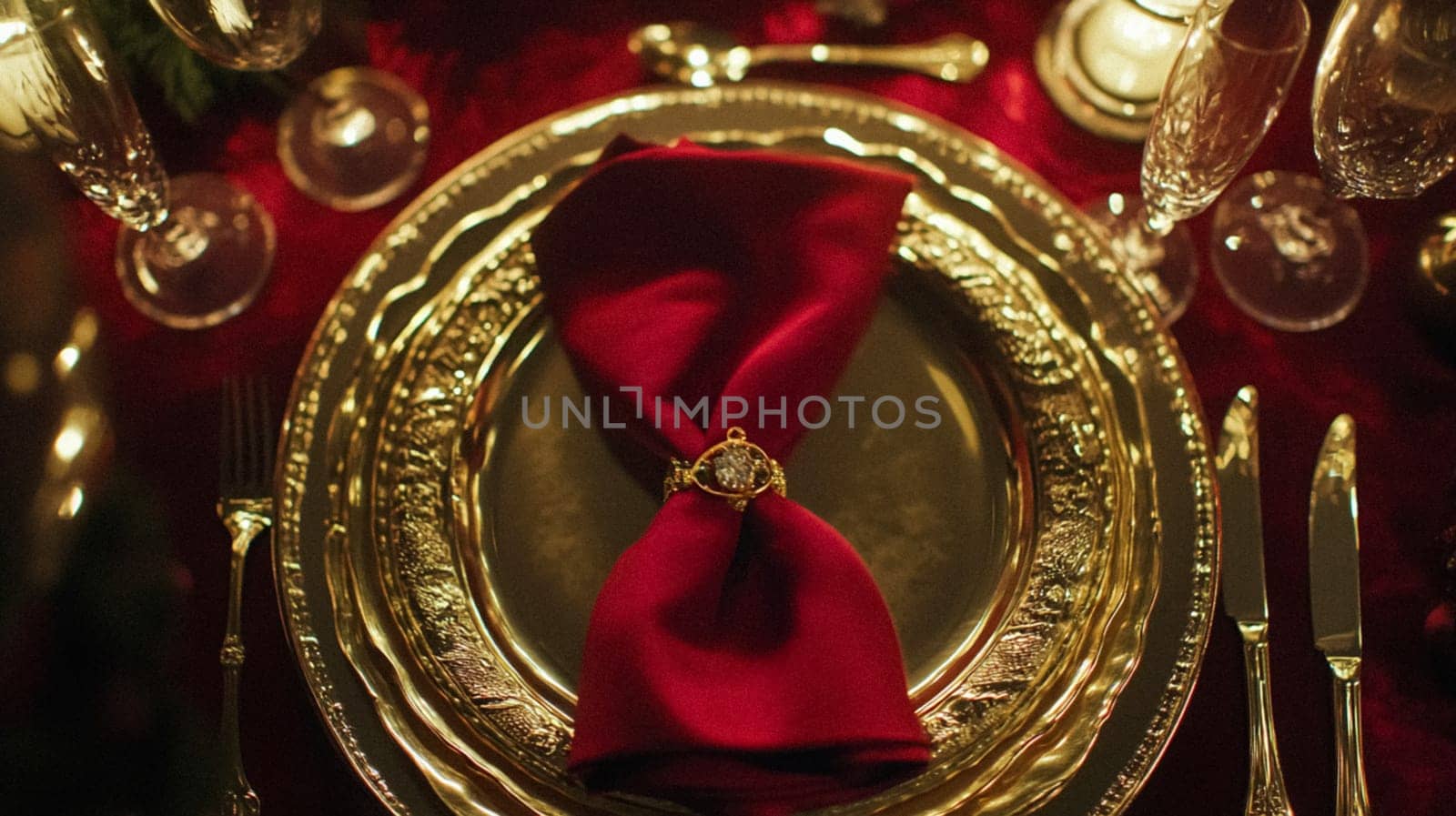 Christmas tablescape decoration, formal family dinner holiday celebration, luxury table setting decor, English country and home style idea