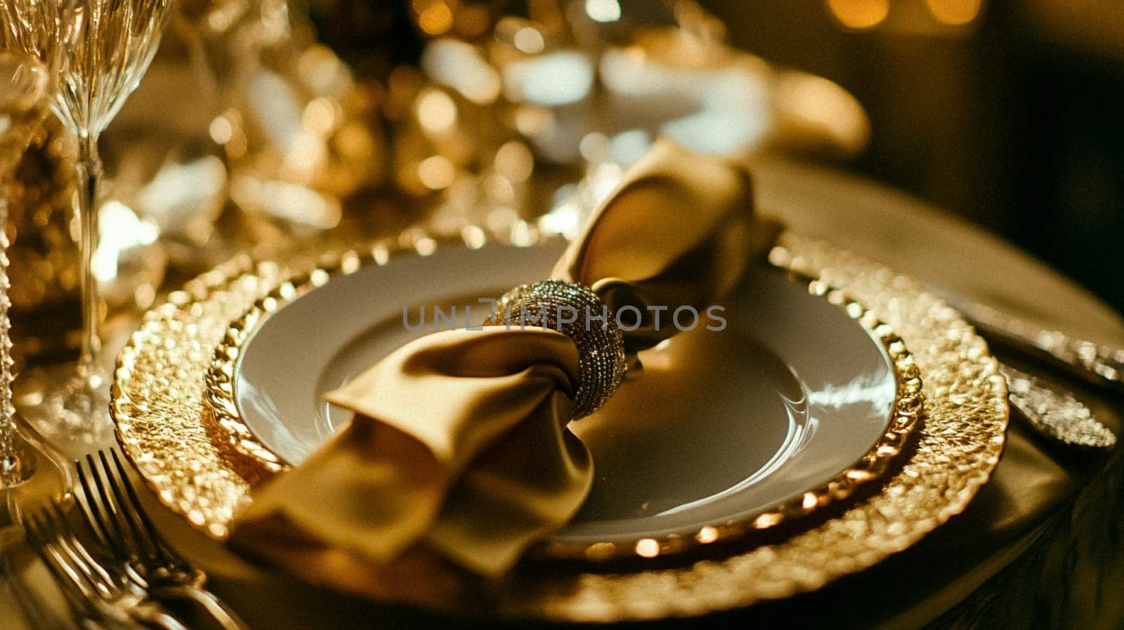 Christmas tablescape decoration, formal family dinner holiday celebration, luxury table setting decor, English country and home style idea