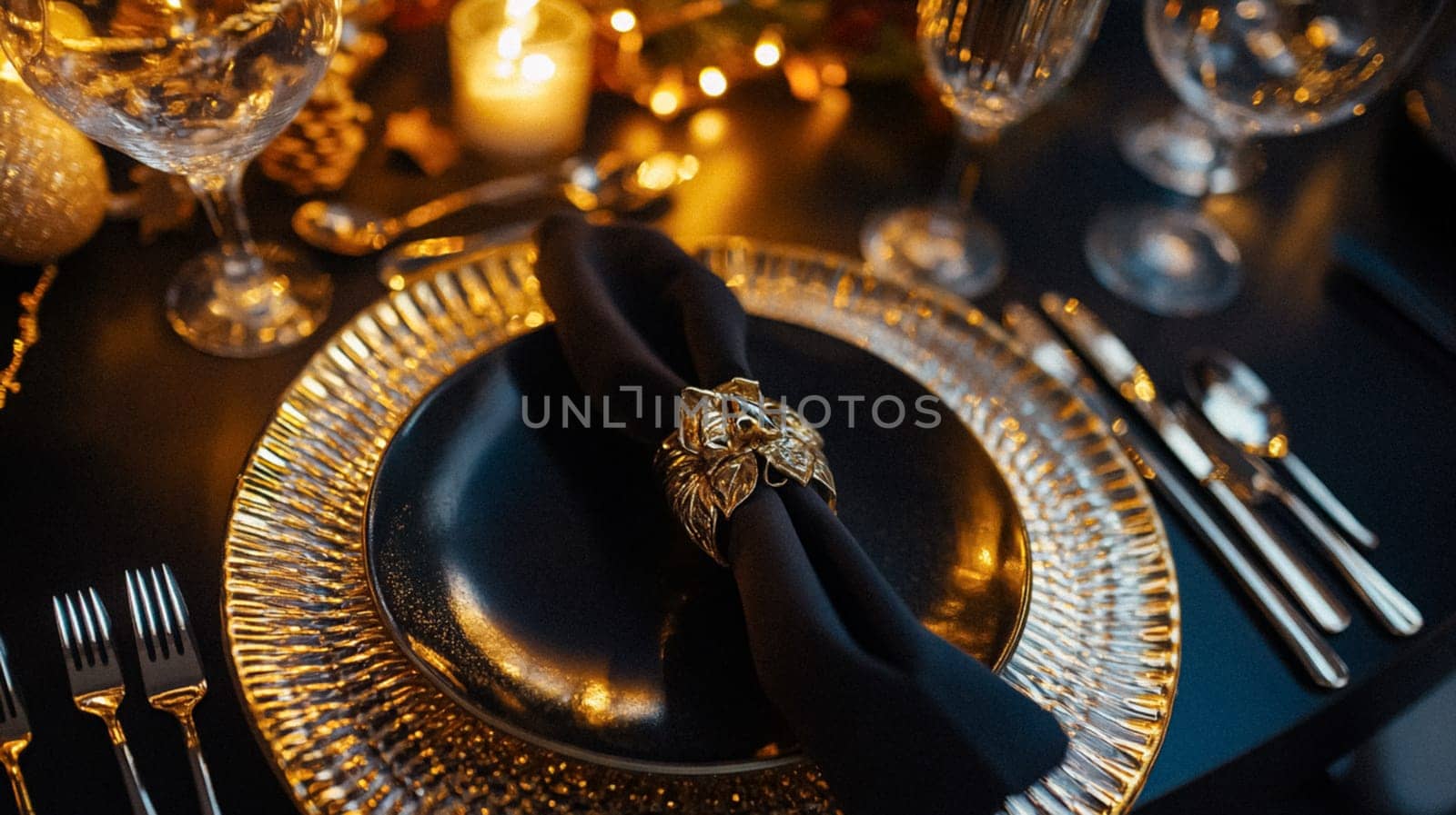 Christmas tablescape decoration, formal family dinner holiday celebration, luxury table setting decor, English country and home style idea