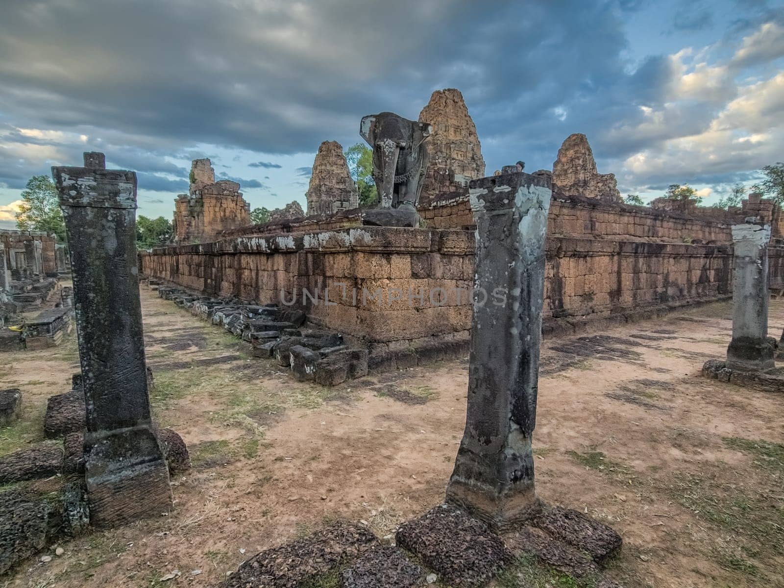Ruin of East Mebon Temple, Ankgor by sunset, Cambodia