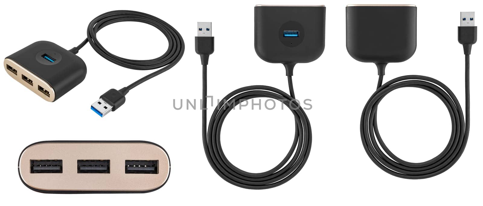 USB-C Hub multifunction station, on white background in isolation by A_A
