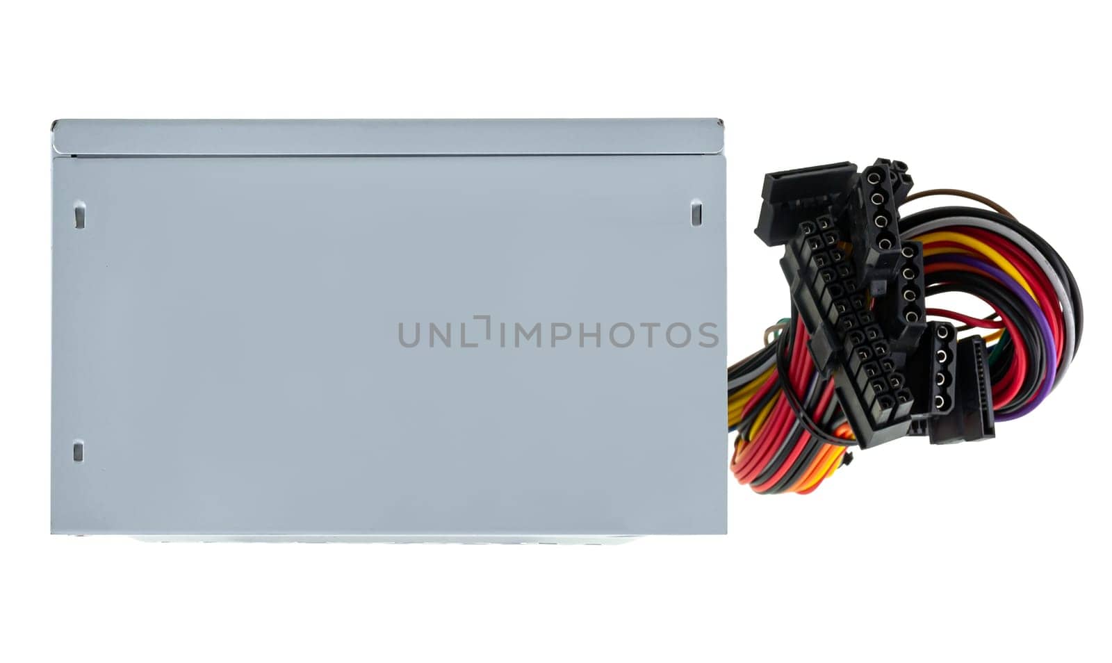computer power supply on white background in insulation