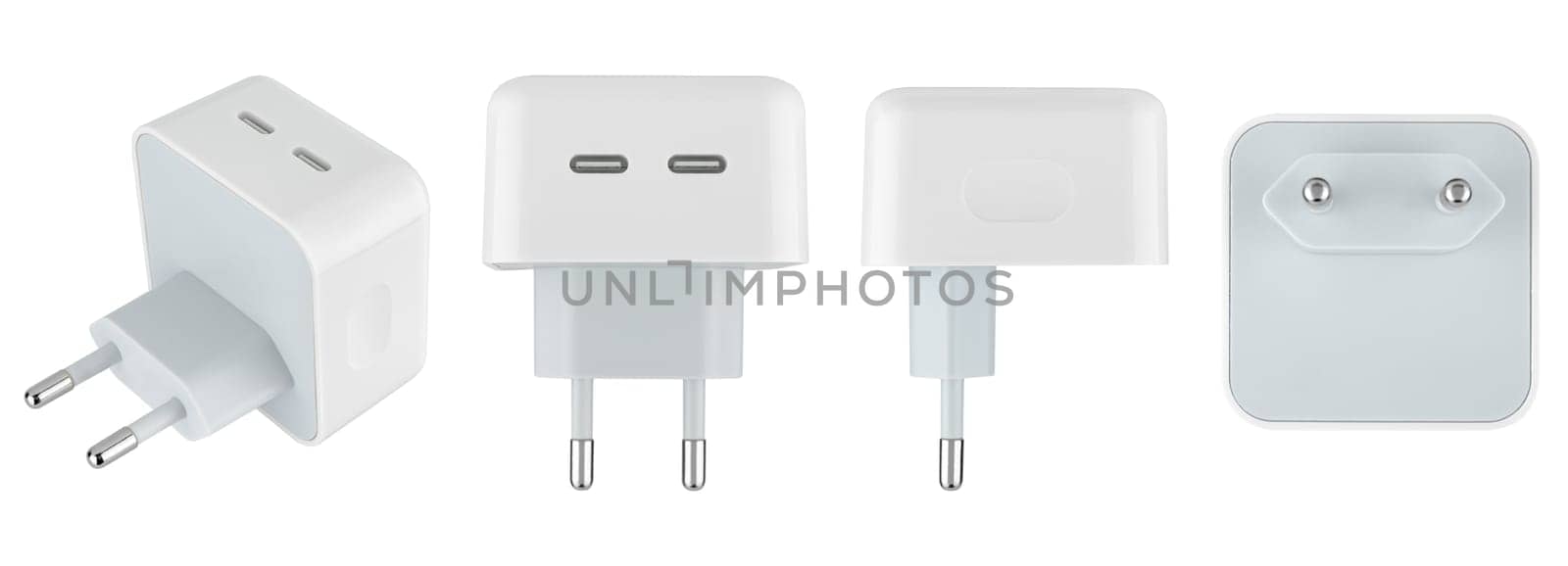 power adapter for the phone on a white background in insulation