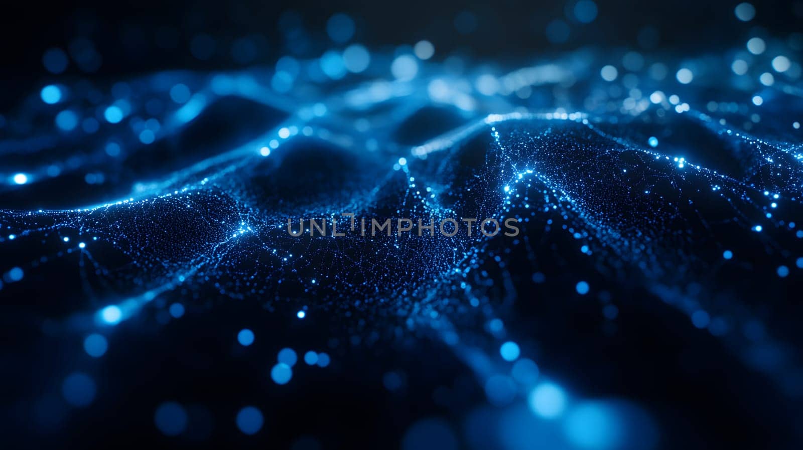 Abstract representation of digital waves in blue tones.
