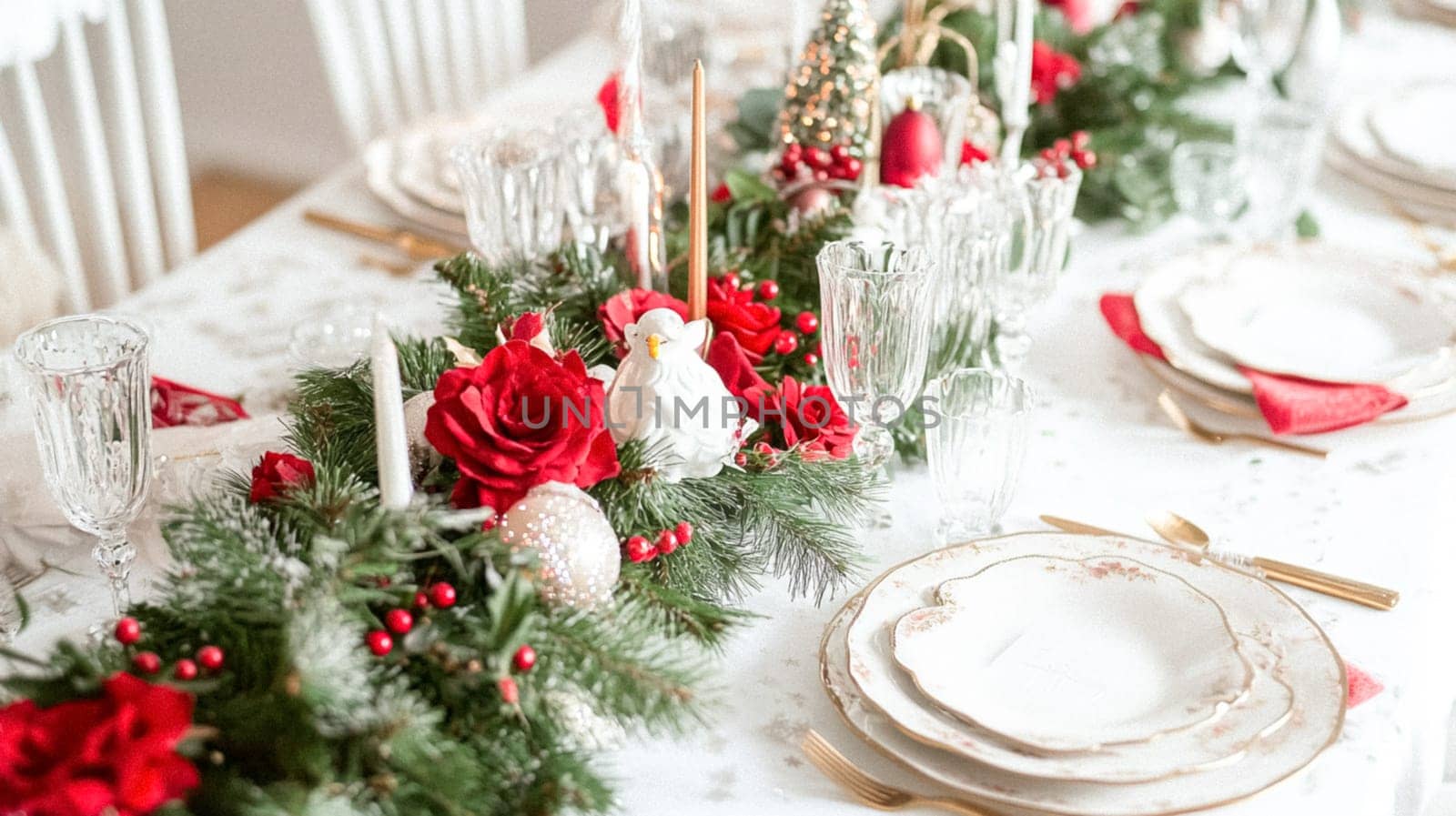 Christmas, holiday decor and country cottage style, cosy atmosphere, decorated Christmas tree in the English countryside house living room with fireplace, interior decoration idea