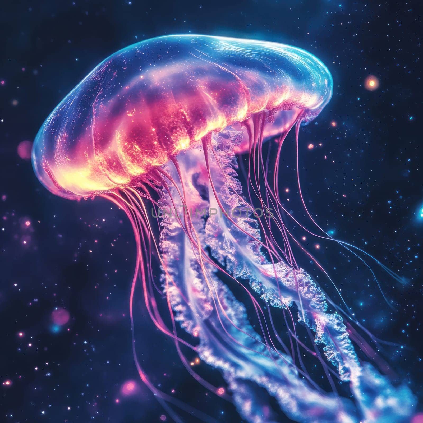 Explore the mesmerizing beauty of a glowing jellyfish gliding through the deep ocean showcasing nature's wonders.