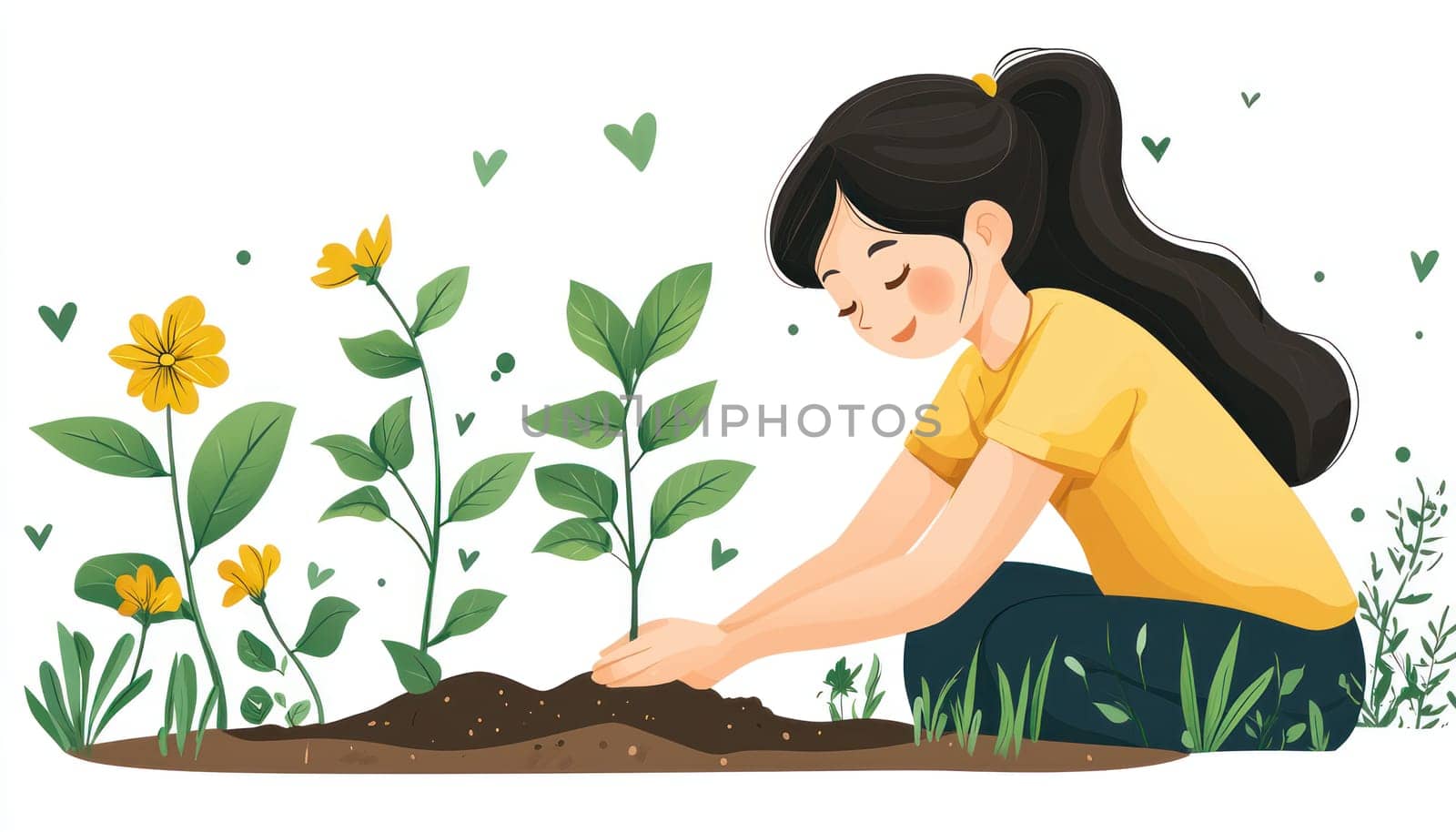 A person planting sapling, symbolizing growth and nurturing nature