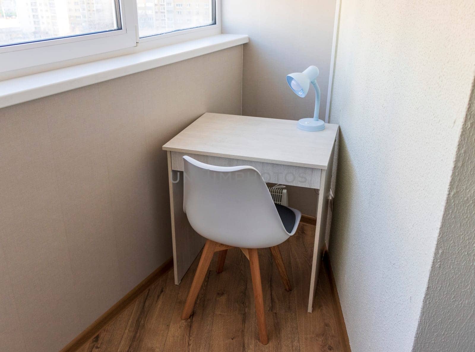 Tiny office working space in the apartment