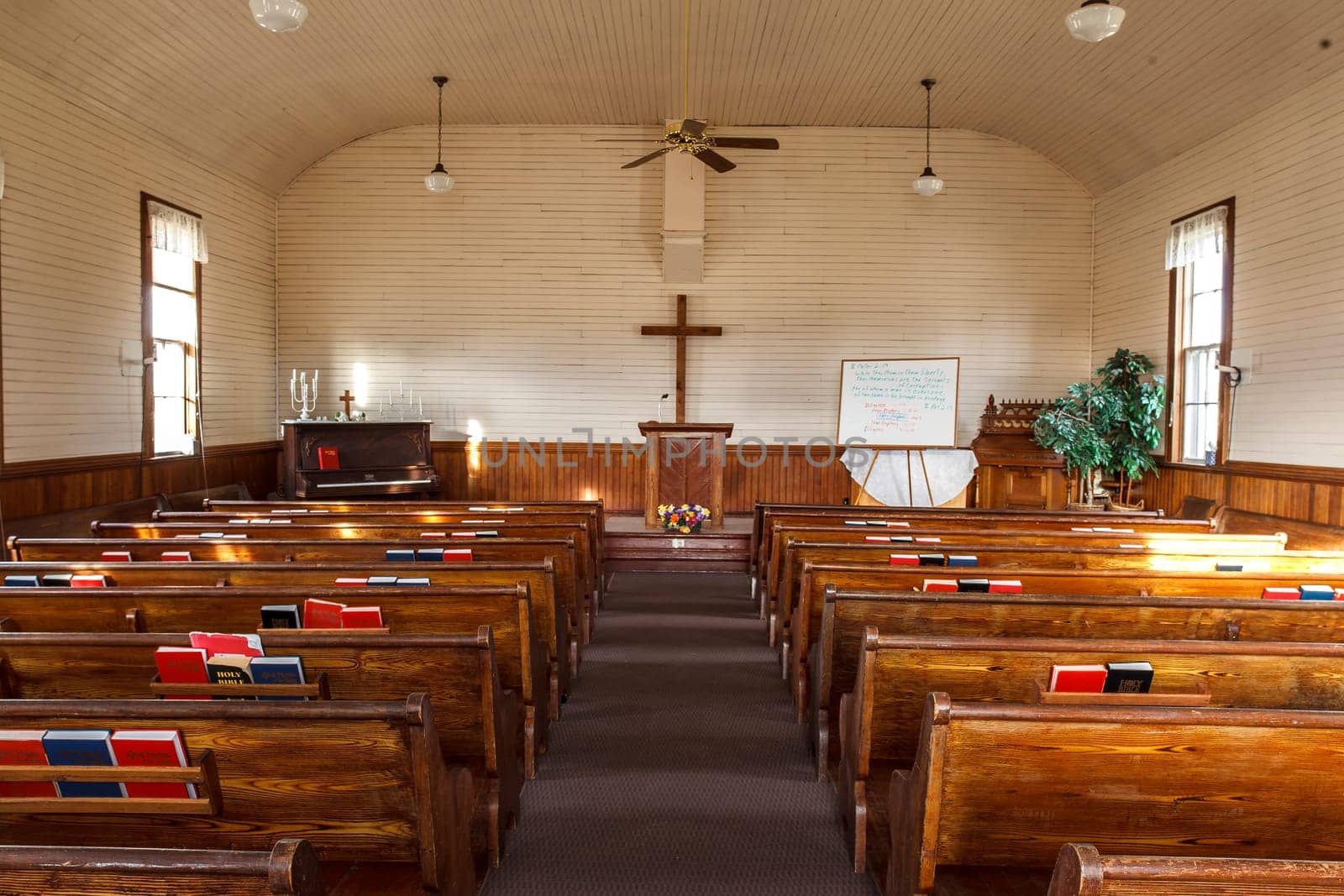 The interior of Freeze church north of Potlach, Idaho.