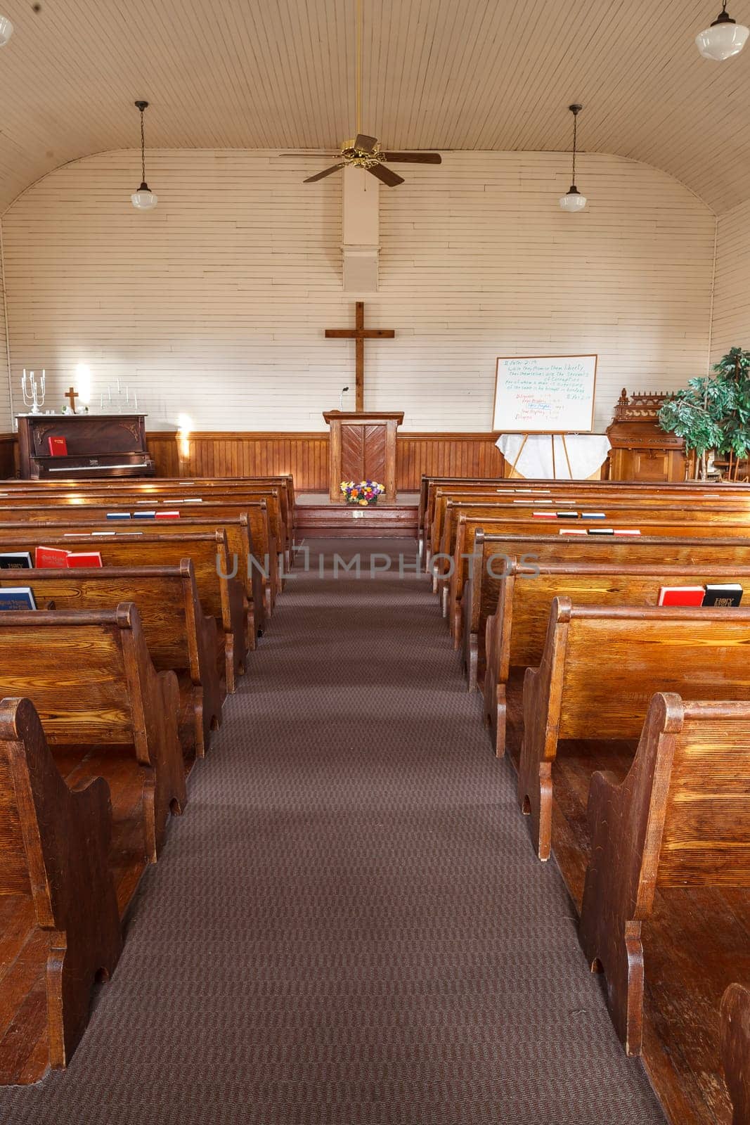 The interior of Freeze church north of Potlach, Idaho.