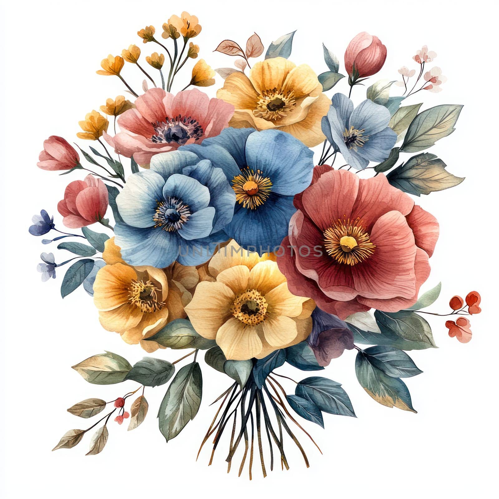 A vibrant bouquet of mixed flowers in soft pastel colors, showcasing delicate petals and lush greenery, perfect for any romantic occasion