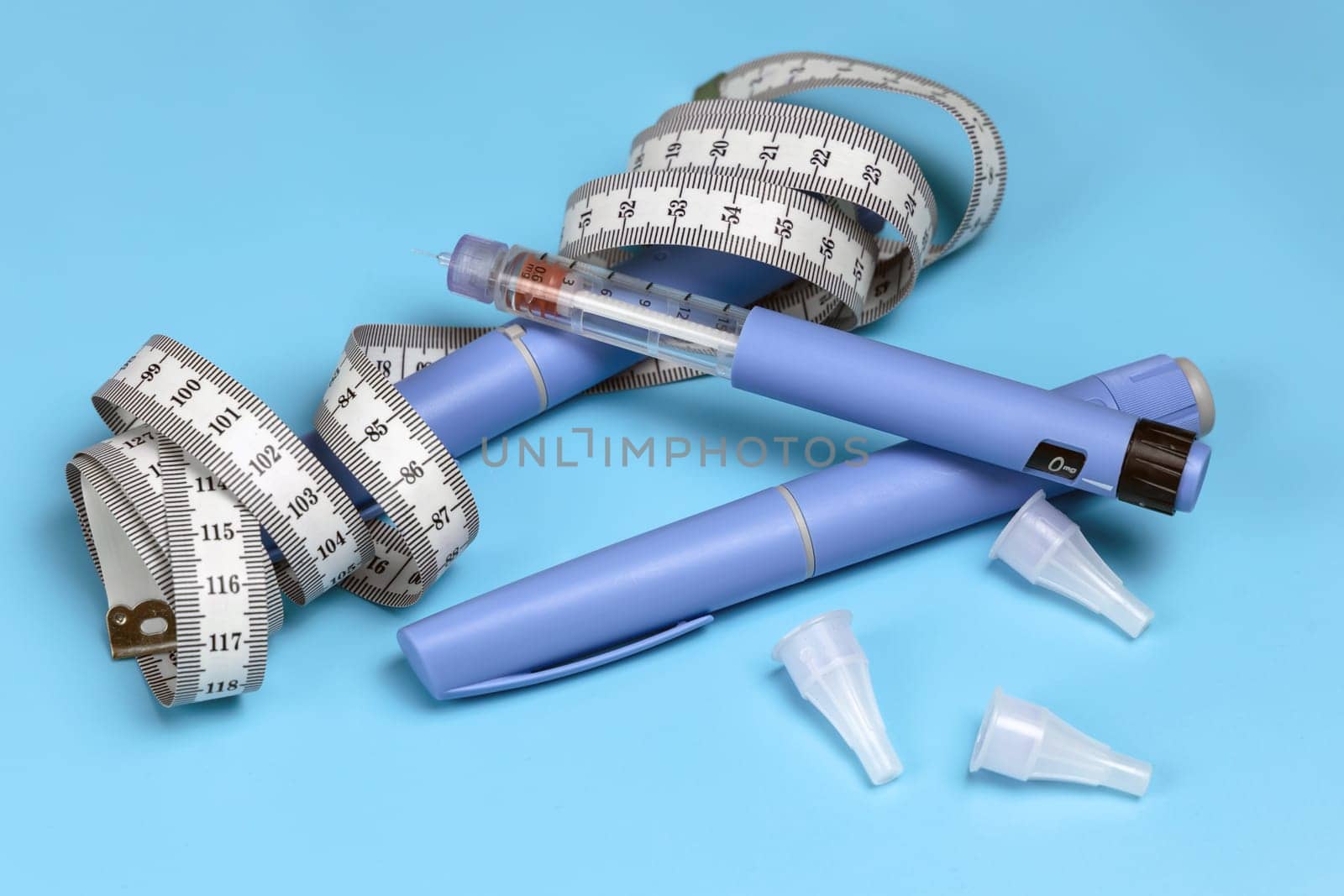 Ozempic Insulin injection pen or insulin cartridge pen for diabetics. Medical equipment for diabetes parients.