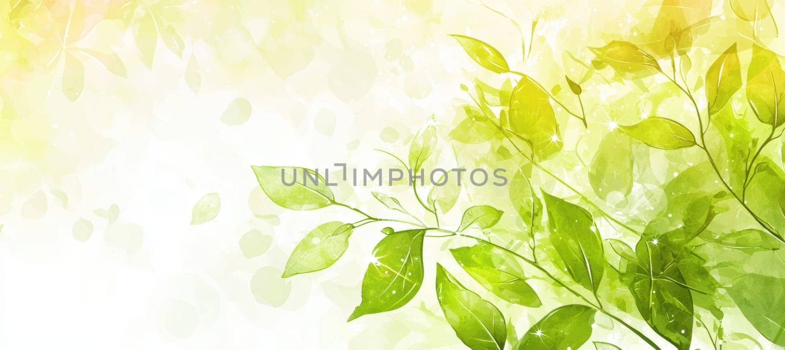 Fresh and inviting abstract background featuring watercolor-like pastel hues and light sparkles. evokes nature's renewal, ideal for digital and print seasonal advertisements, reflecting the vibrancy and beauty of springtime.