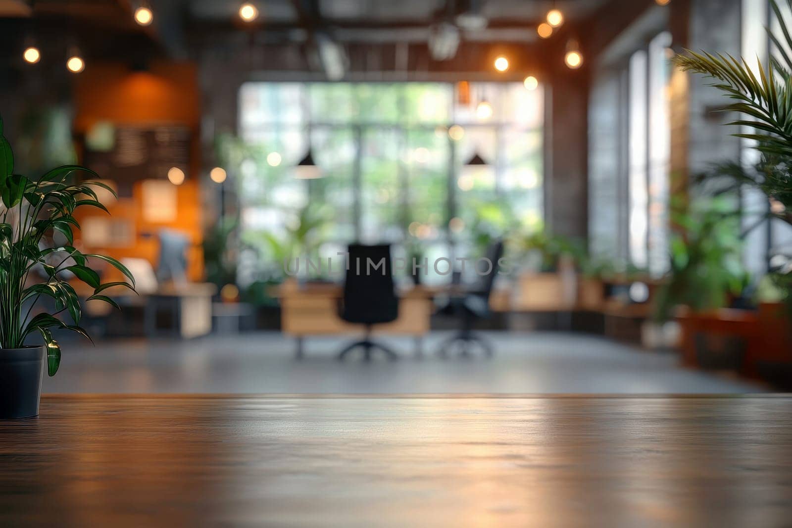 Abstract blurred office interior room. blurry working space with defocused effect. use for background or backdrop in business concept.