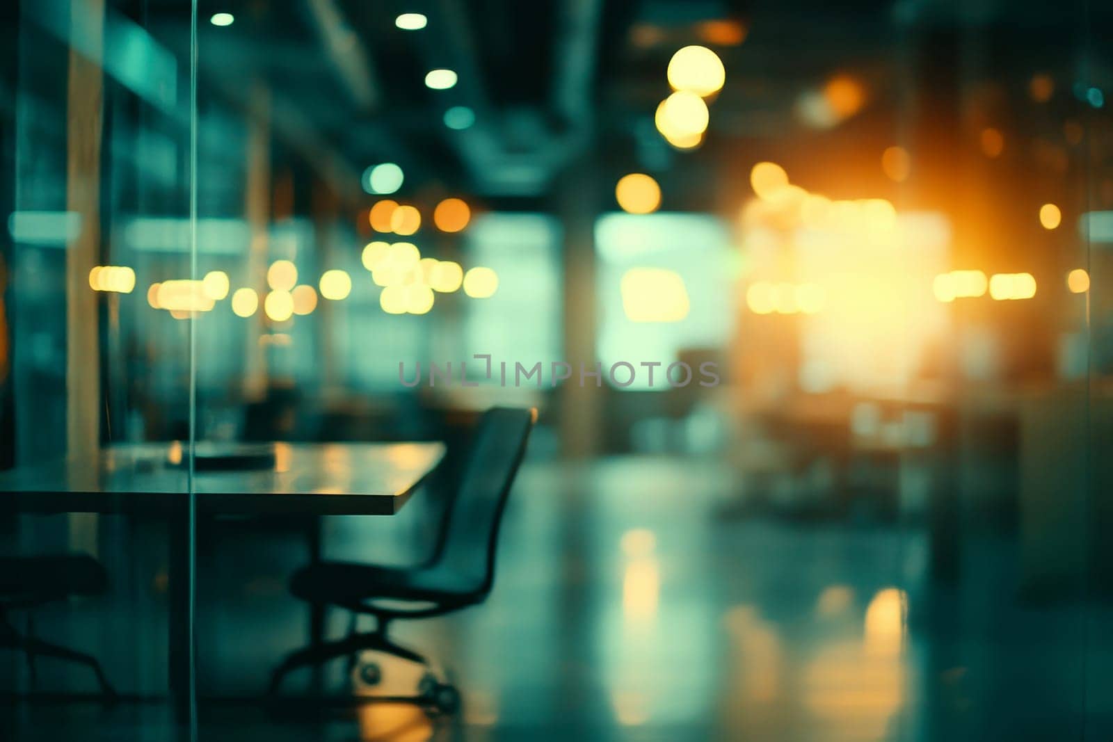 Abstract blurred office interior room. blurry working space with defocused effect. use for background or backdrop in business concept.