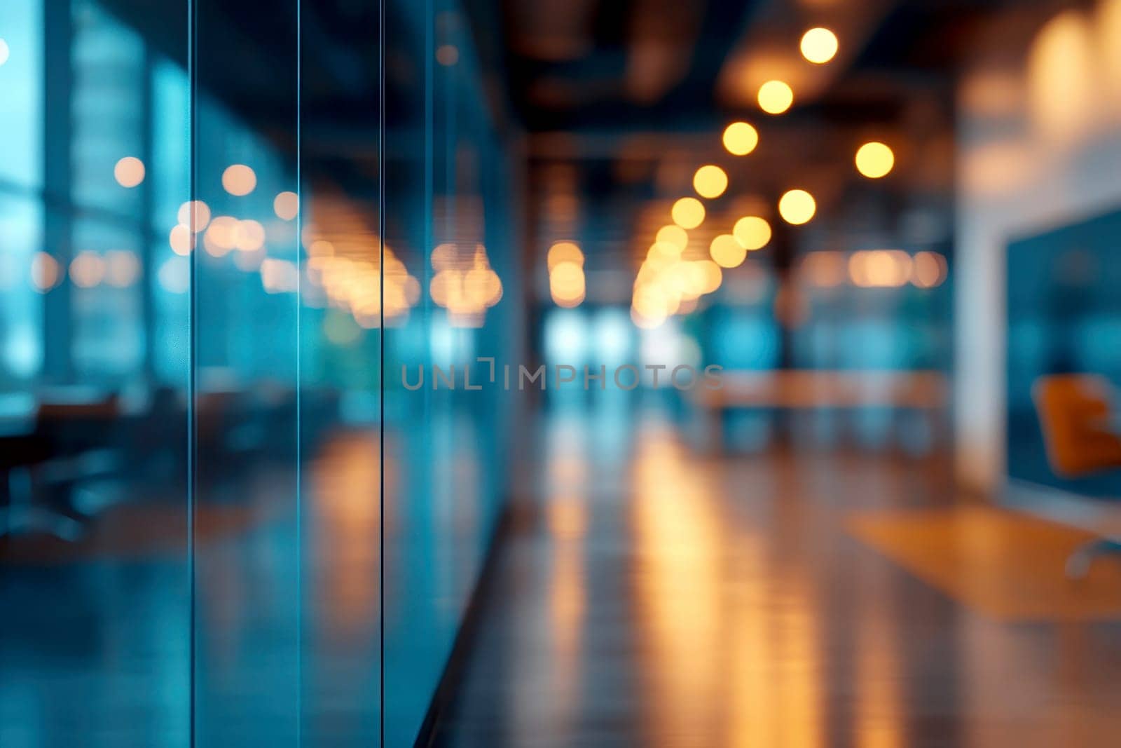 Abstract blurred office interior room. blurry working space with defocused effect. use for background or backdrop in business concept.