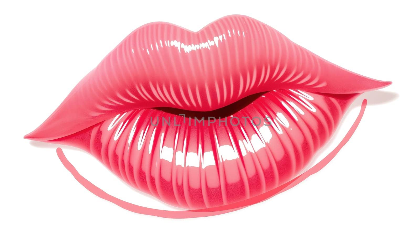 Lip Liner Pencil A lip liner pencil with elegant, swirling lines of color, on a