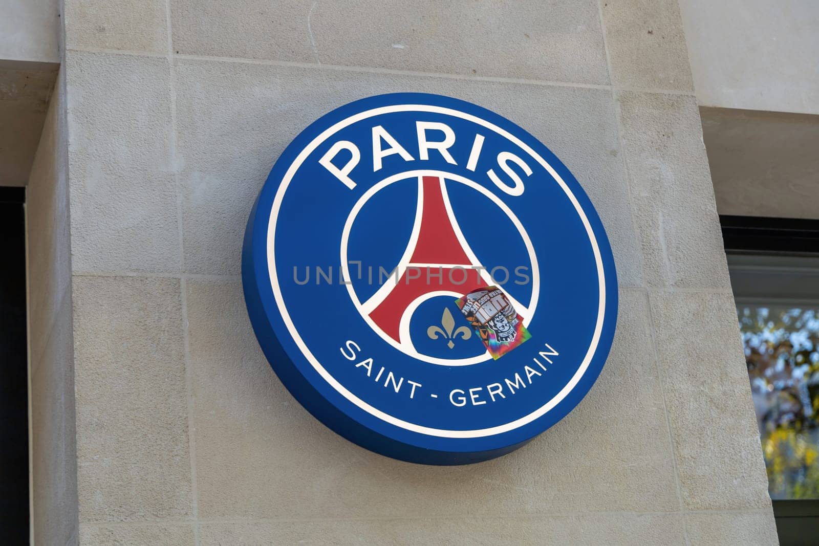 Paris Saint-Germain sign on the store in Paris, France - November 25, 2024