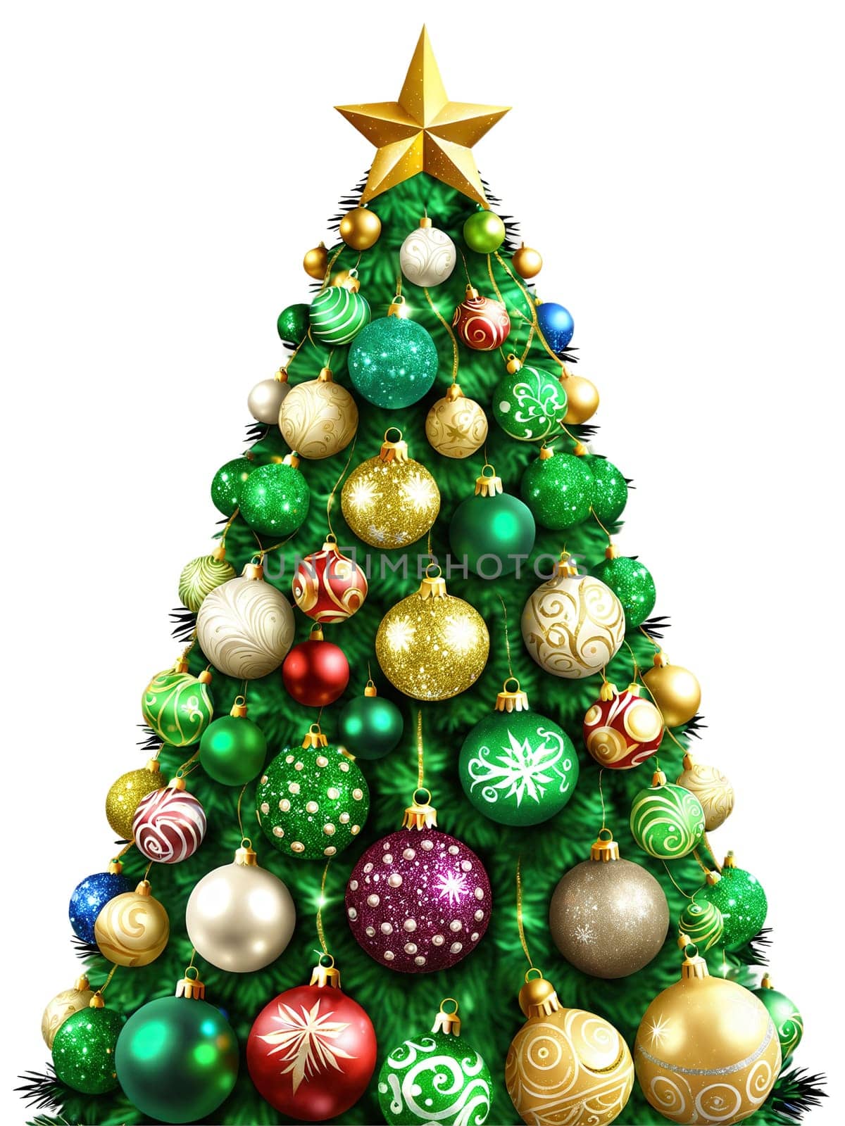 Glitter Christmas Tree sparkling green tree covered in glittery ornaments and lights, dazzling and festive for eye-catching ads.