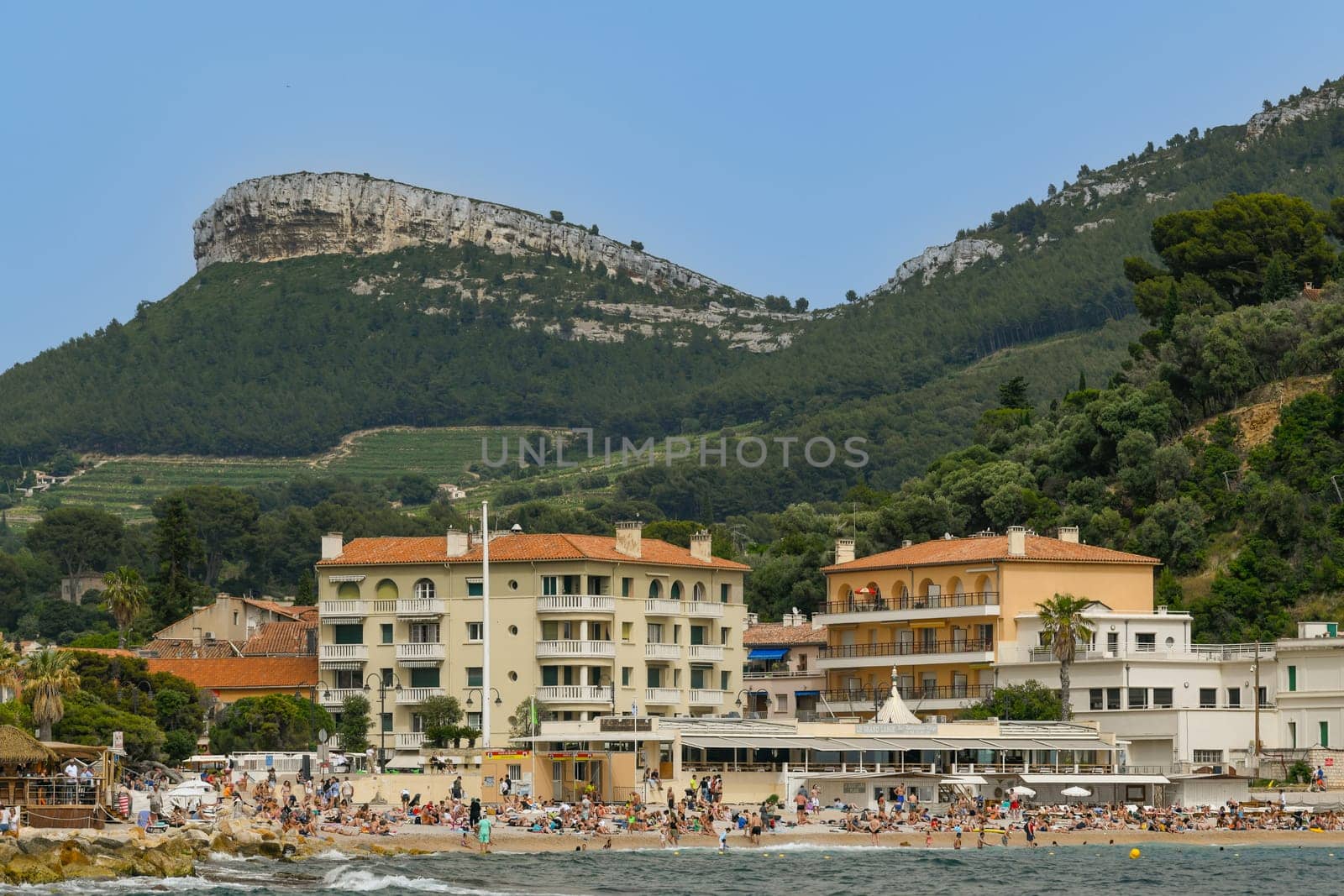 Scenic view of Cap Canaille headland and Cassis in south of France, High quality photo