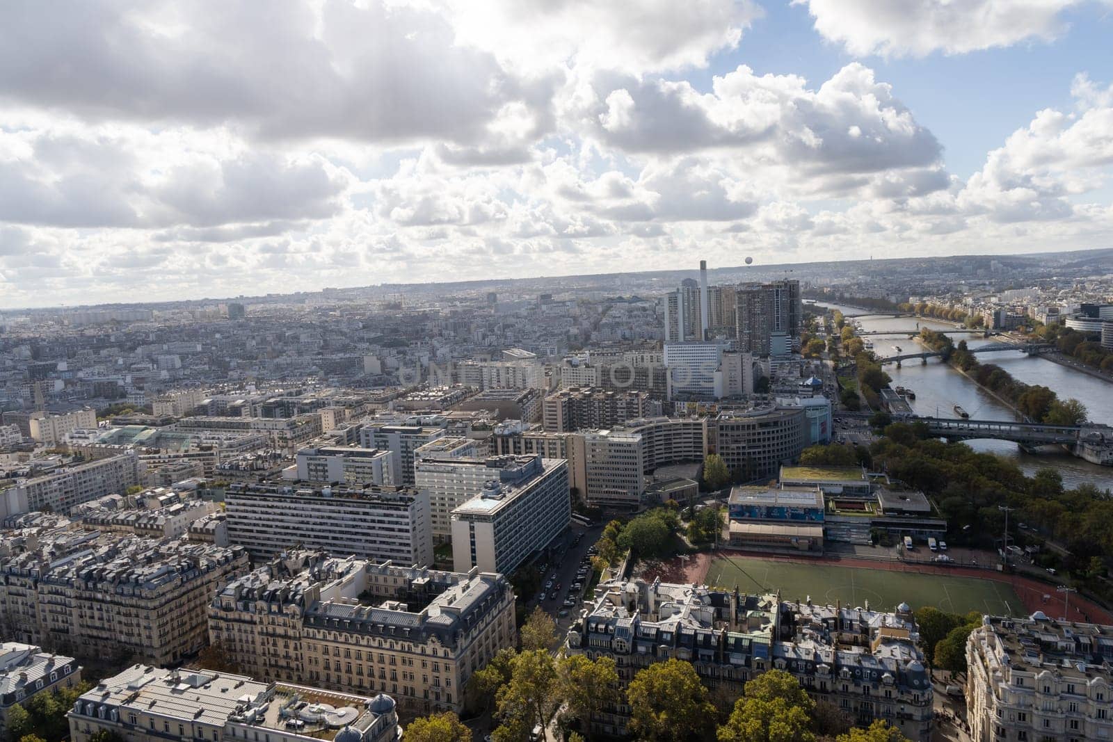 View of Paris from the observation deck of the Eiffel Tower. Paris, France - November 15, 2024