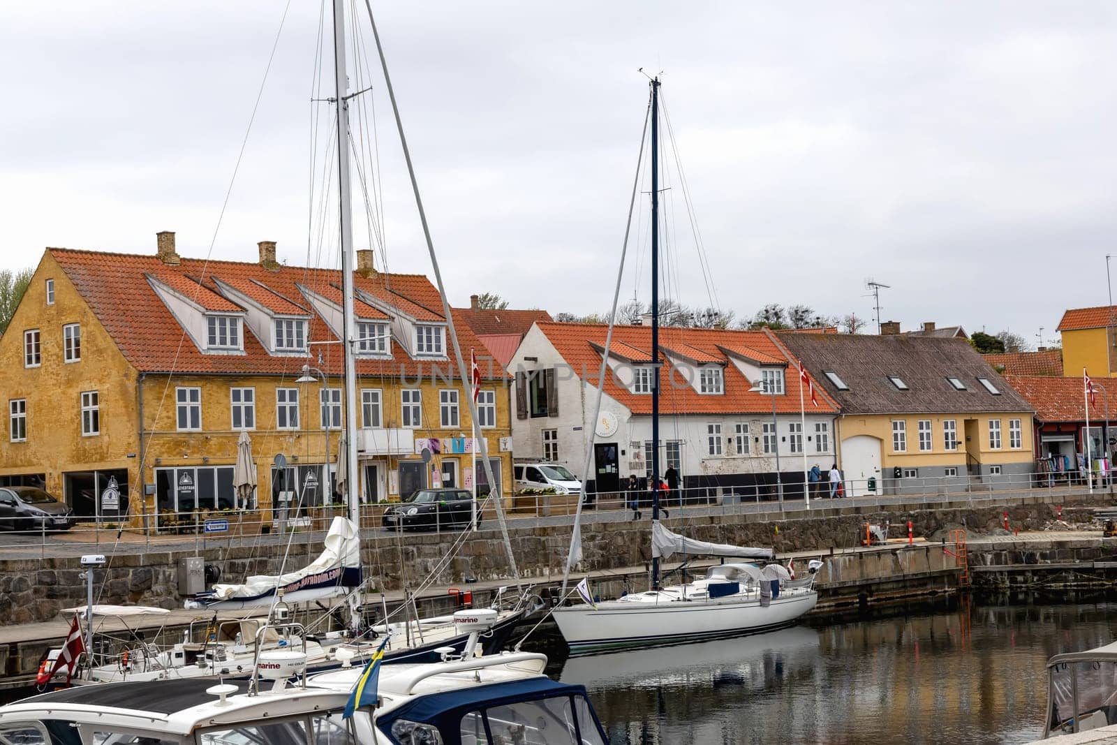 Ancient street of the city of Gudhjem, Bornholm Island, Denmark - December 4, 2024