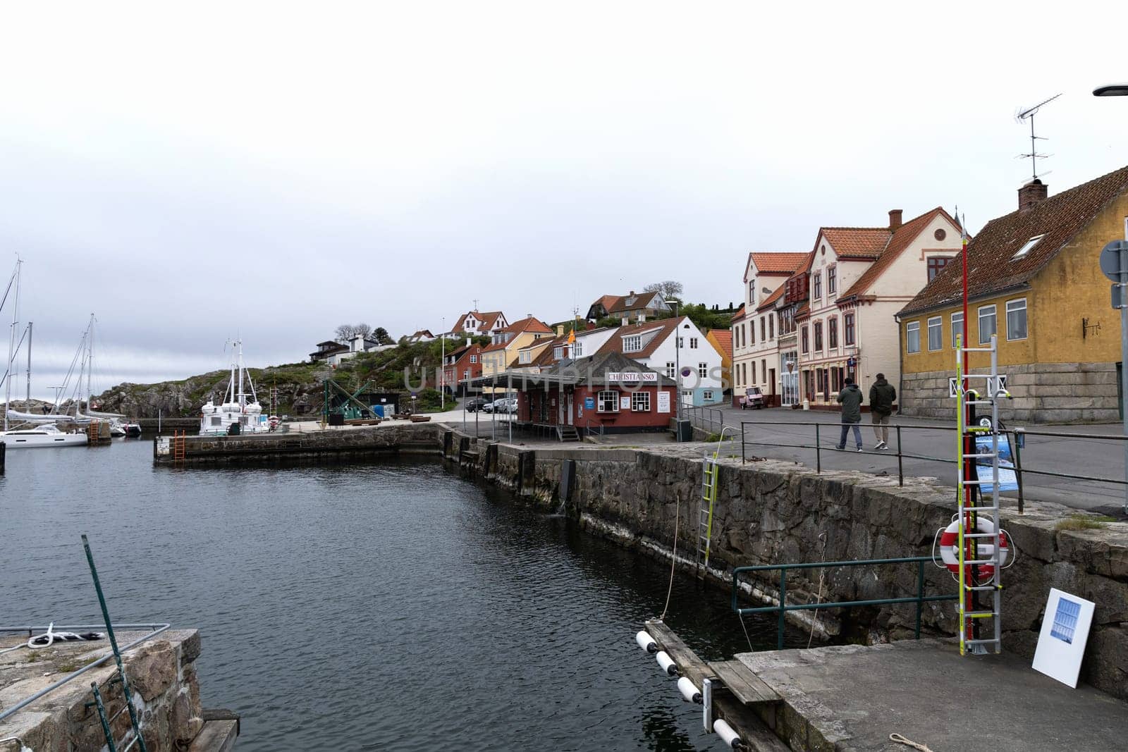 Ancient street of the city of Gudhjem, Bornholm Island, Denmark - December 4, 2024