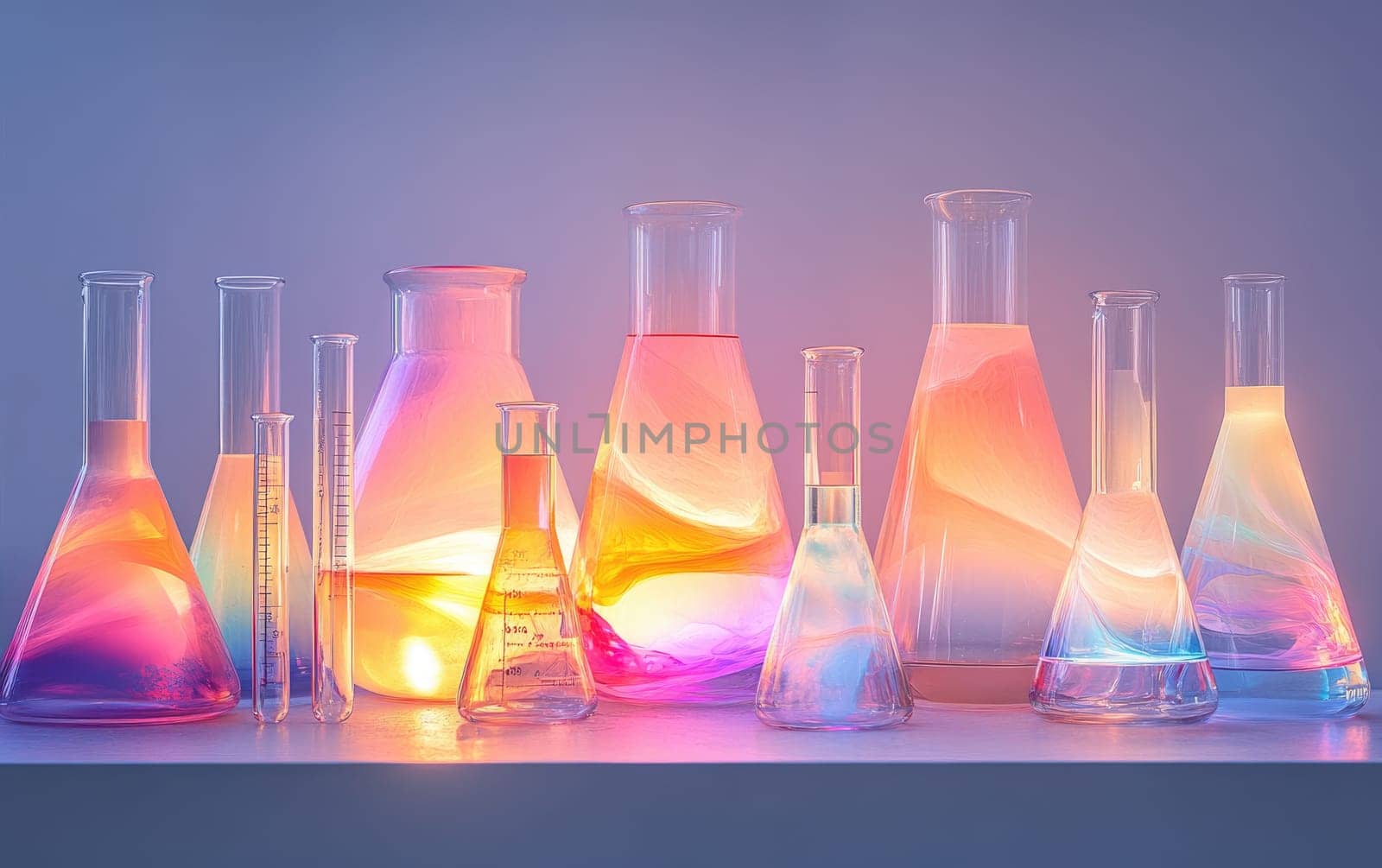 Chemistry lab equipment: test tubes, chemical solutions, liquid substances, scientific experiments, glassware, laboratory tools, experimental process, reaction mixtures, liquid measurements