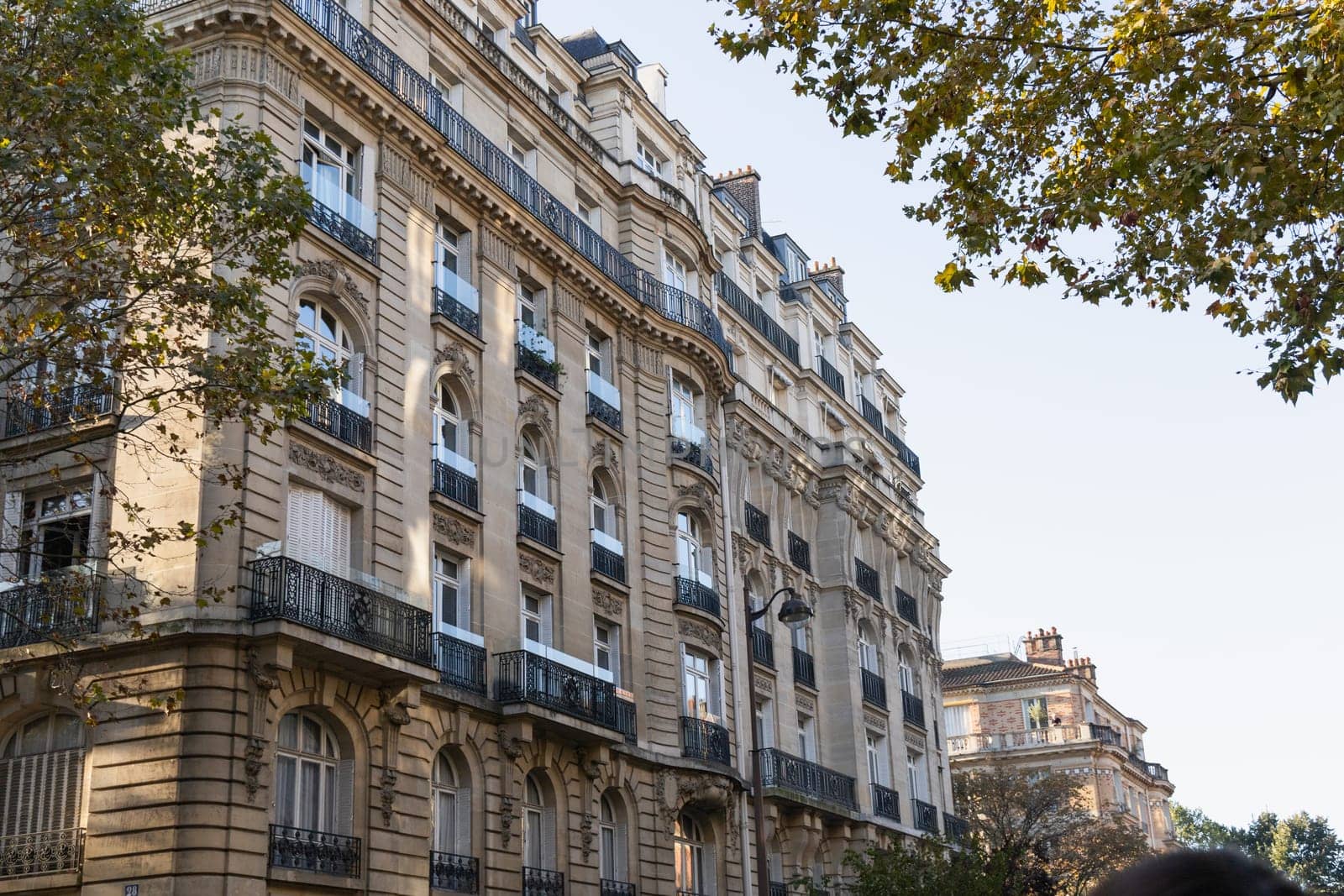Old and expensive residential building in the city center of Paris, France. High quality photo