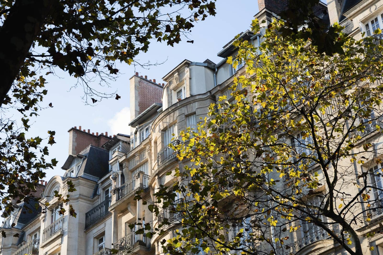 Old and expensive residential building in the city center of Paris, France. High quality photo