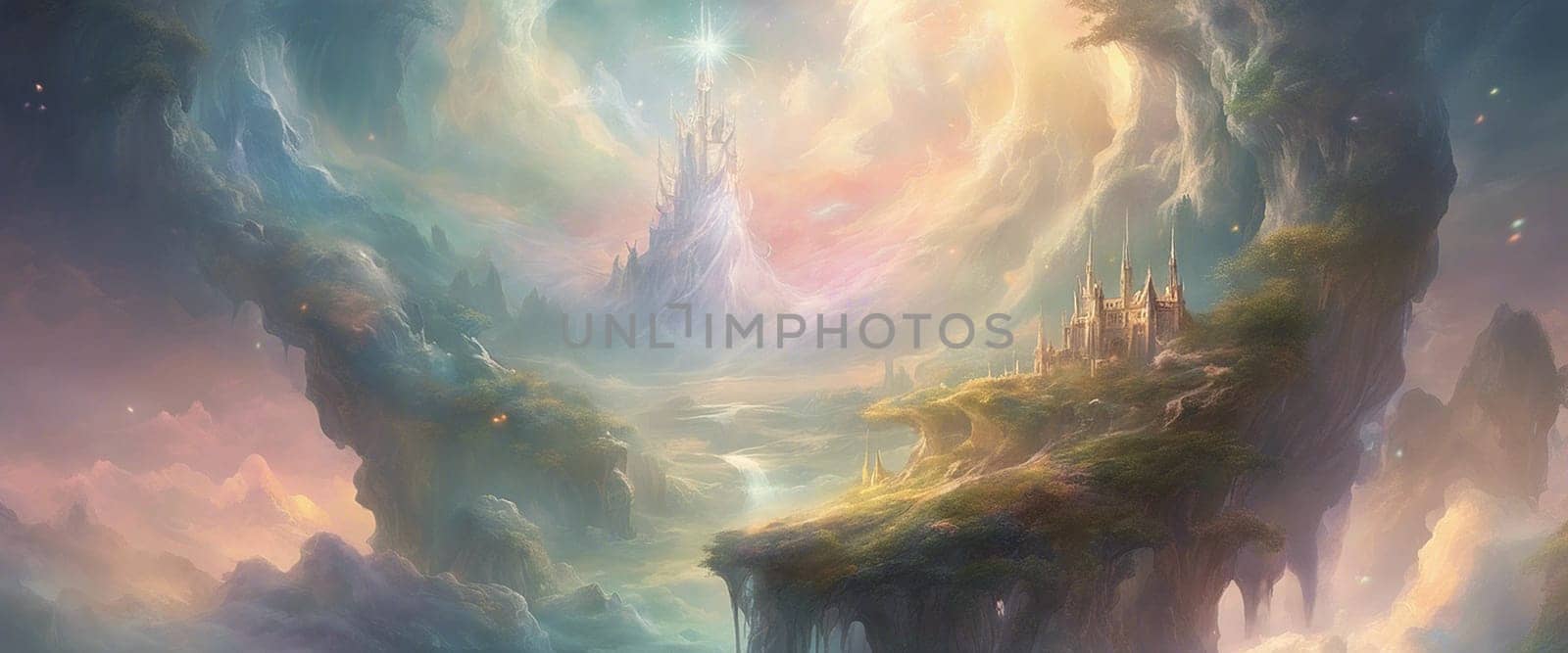 Fantasy surreal colorful landscape - Generative ai