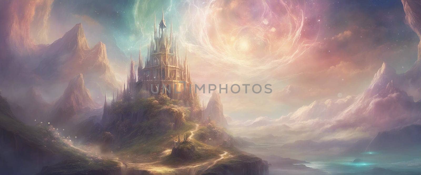 Fantasy surreal colorful landscape - Generative ai