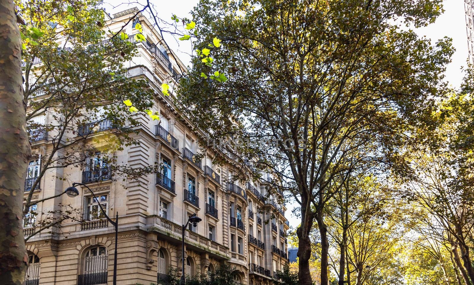 Old and expensive residential building in the city center of Paris, France. High quality photo