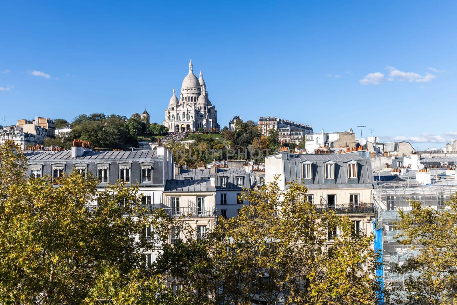 View from above of Paris and the hill of Montmartre. Paris, France - November 15, 2024