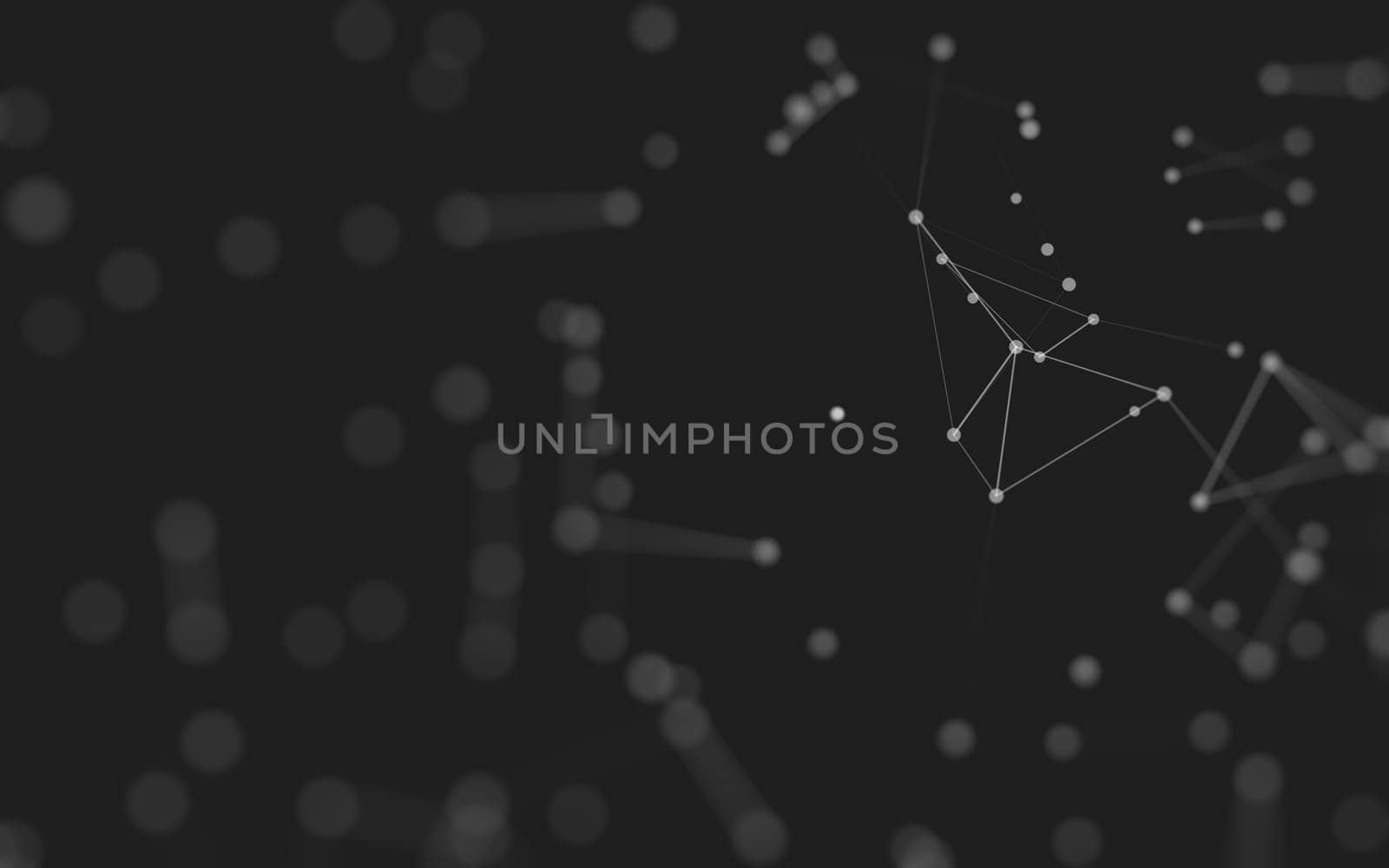 Abstract background. Molecules technology with polygonal shapes, connecting dots and lines. Connection structure. Big data visualization.  by teerawit