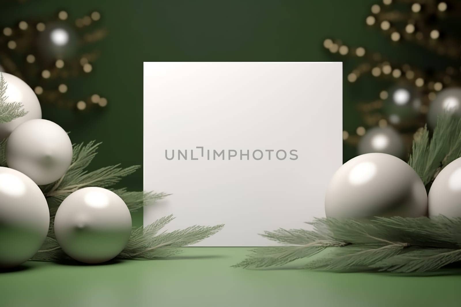 Christmas New Year holiday cards with Christmas decoration. AI Generated.