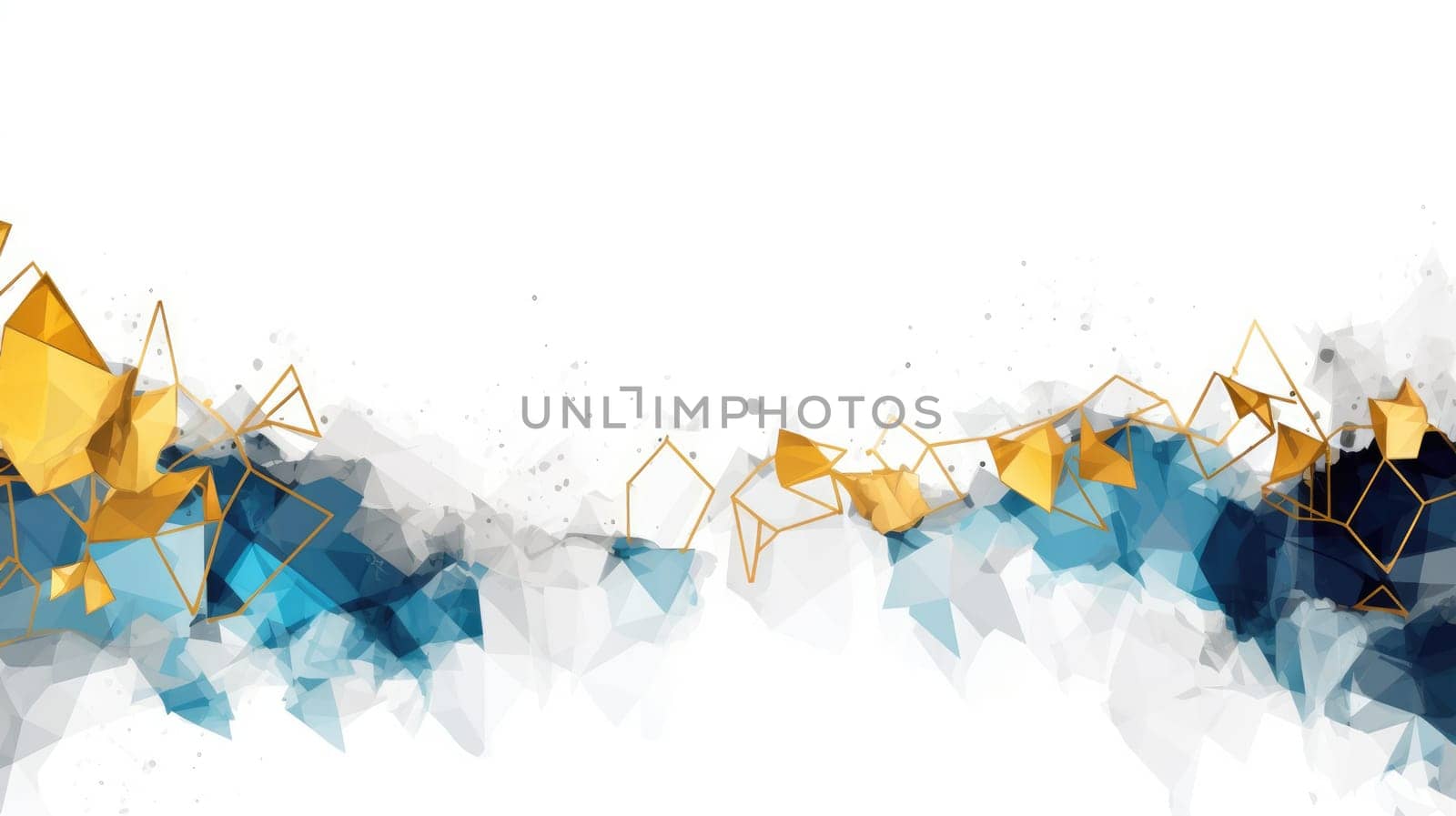 Abstract watercolor artwork mixed with buzzy geometric shapes for background of social media banner generative AI image