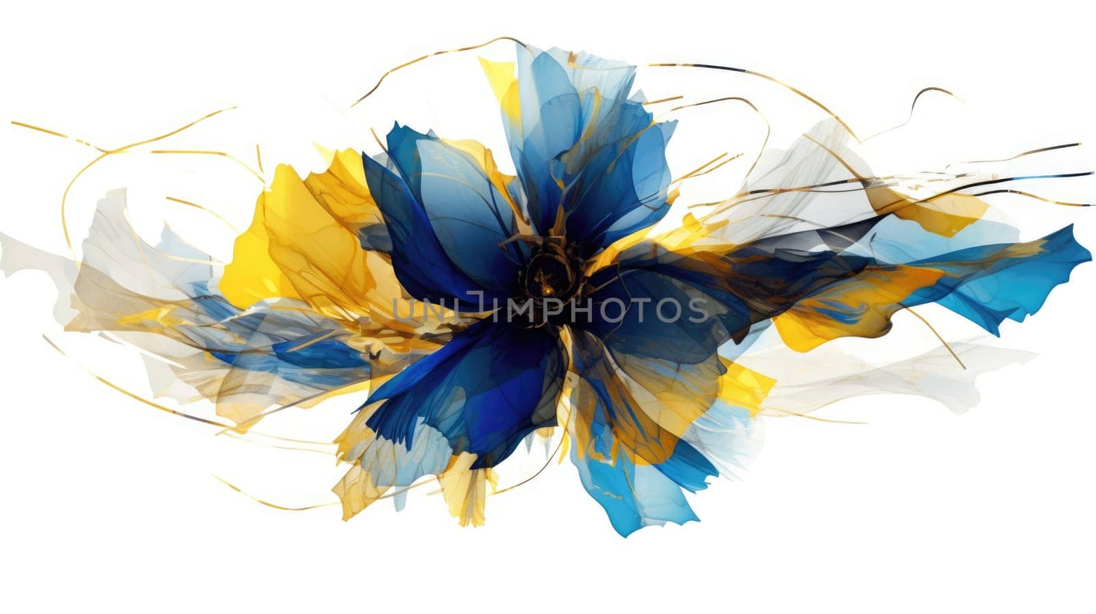 Watercolor abstract design for background of wedding or buzzy social media banner on white background generative AI