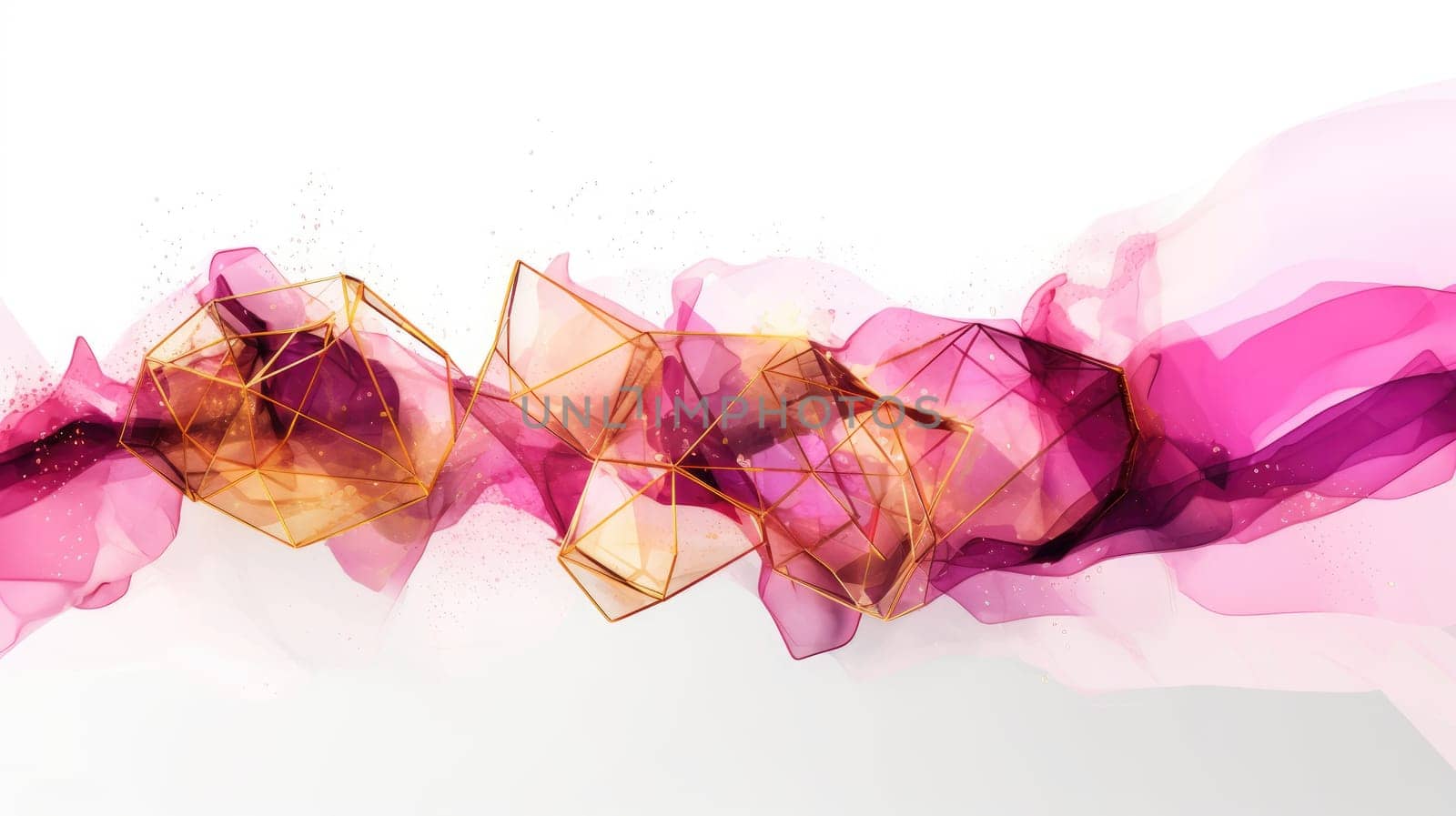 Abstract watercolor artwork mixed with buzzy geometric shapes by biancoblue