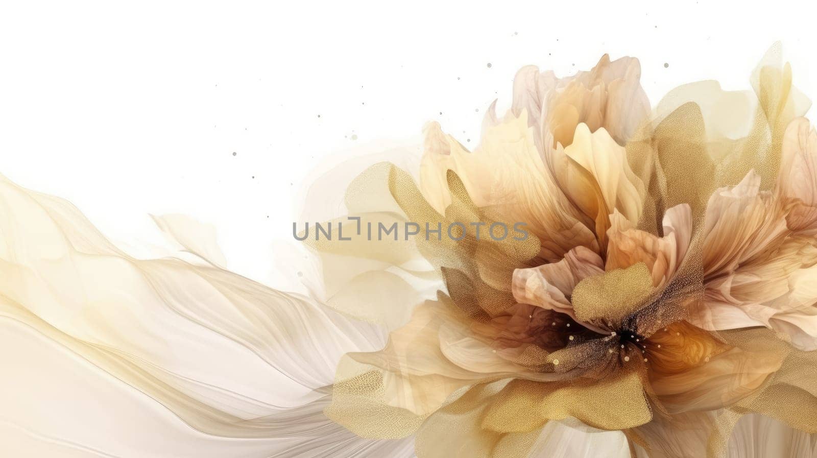 Watercolor abstract design for background of wedding or buzzy social media banner on white background generative AI