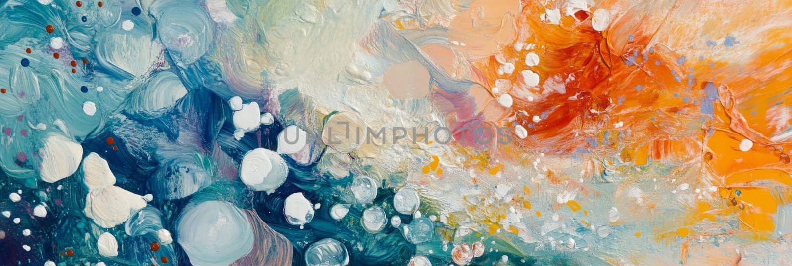 Abstract artistic banner featuring vibrant blend of colors and dynamic shapes, ideal for creative projects, modern art displays, promotional materials. Captures essence of imagination and creativity